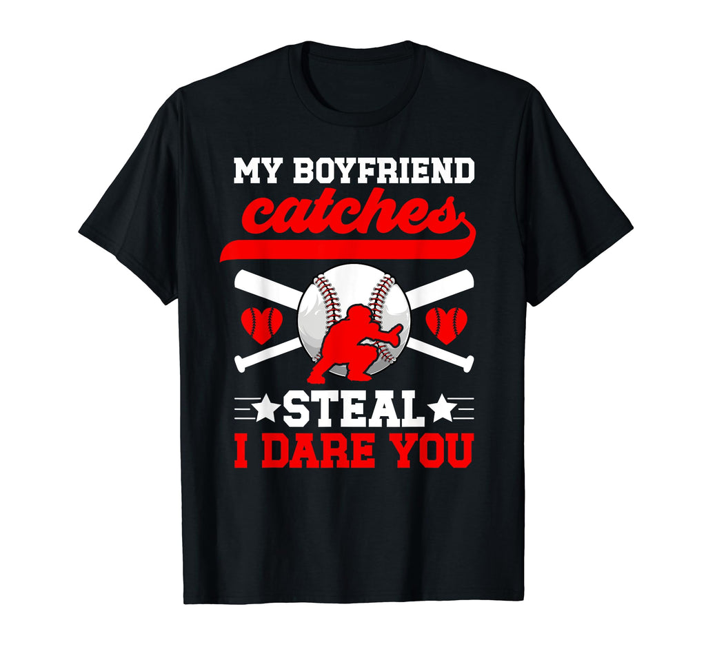Boyfriend Catches Baseball Girlfriend T-Shirt - Minimalist Print Men Women - T-Shirt, Sweatshirt, Hoodie