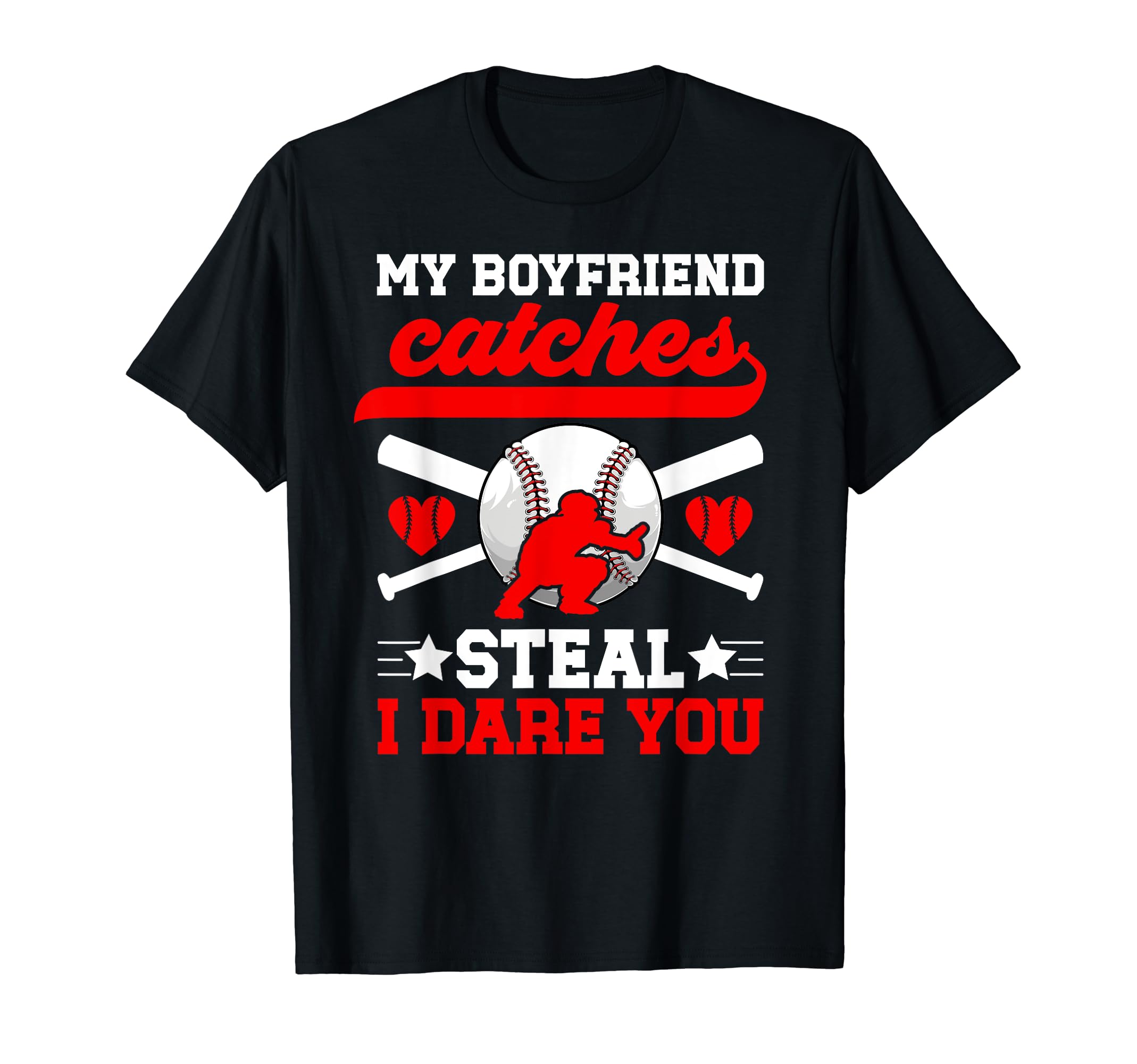 Boyfriend Catches Baseball Girlfriend T-Shirt - Minimalist Print Men Women - T-Shirt, Sweatshirt, Hoodie