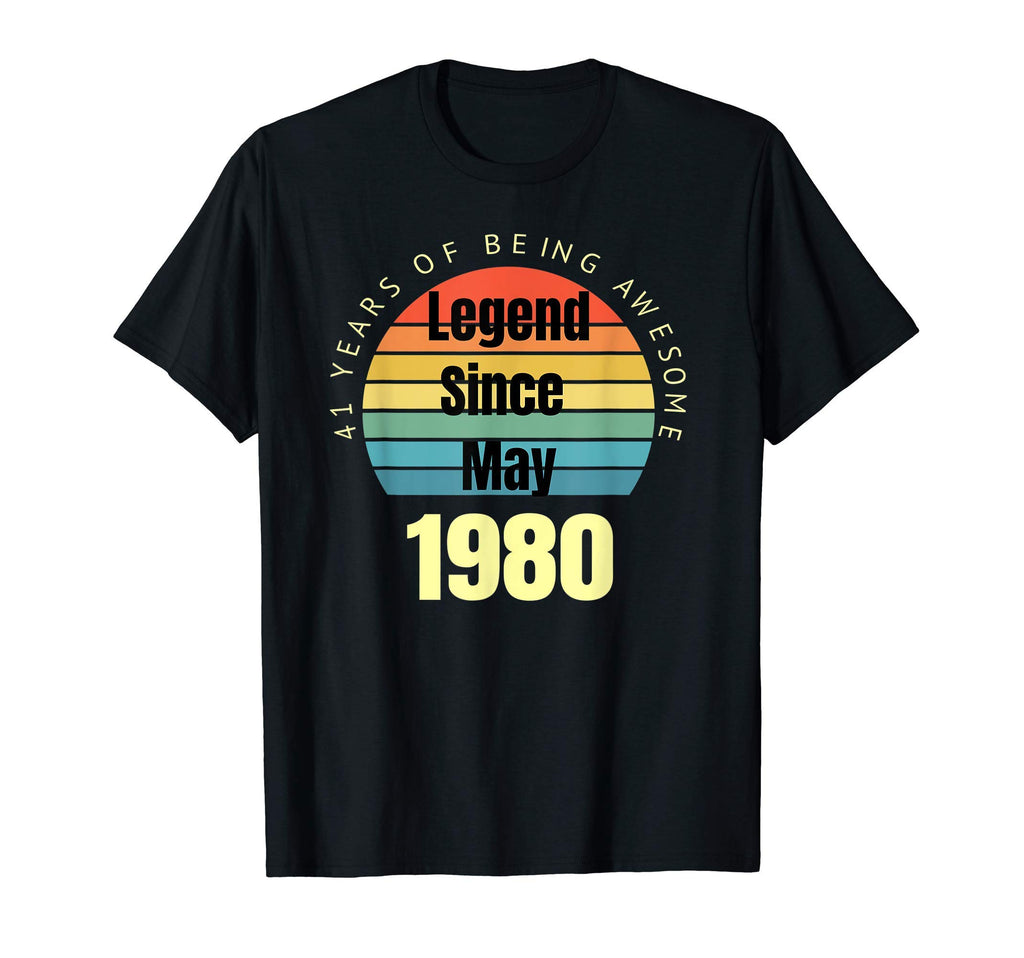 41St Birthday Legend Since May 1980 T-Shirt - Minimalist Print Men Women - T-Shirt, Sweatshirt, Hoodie