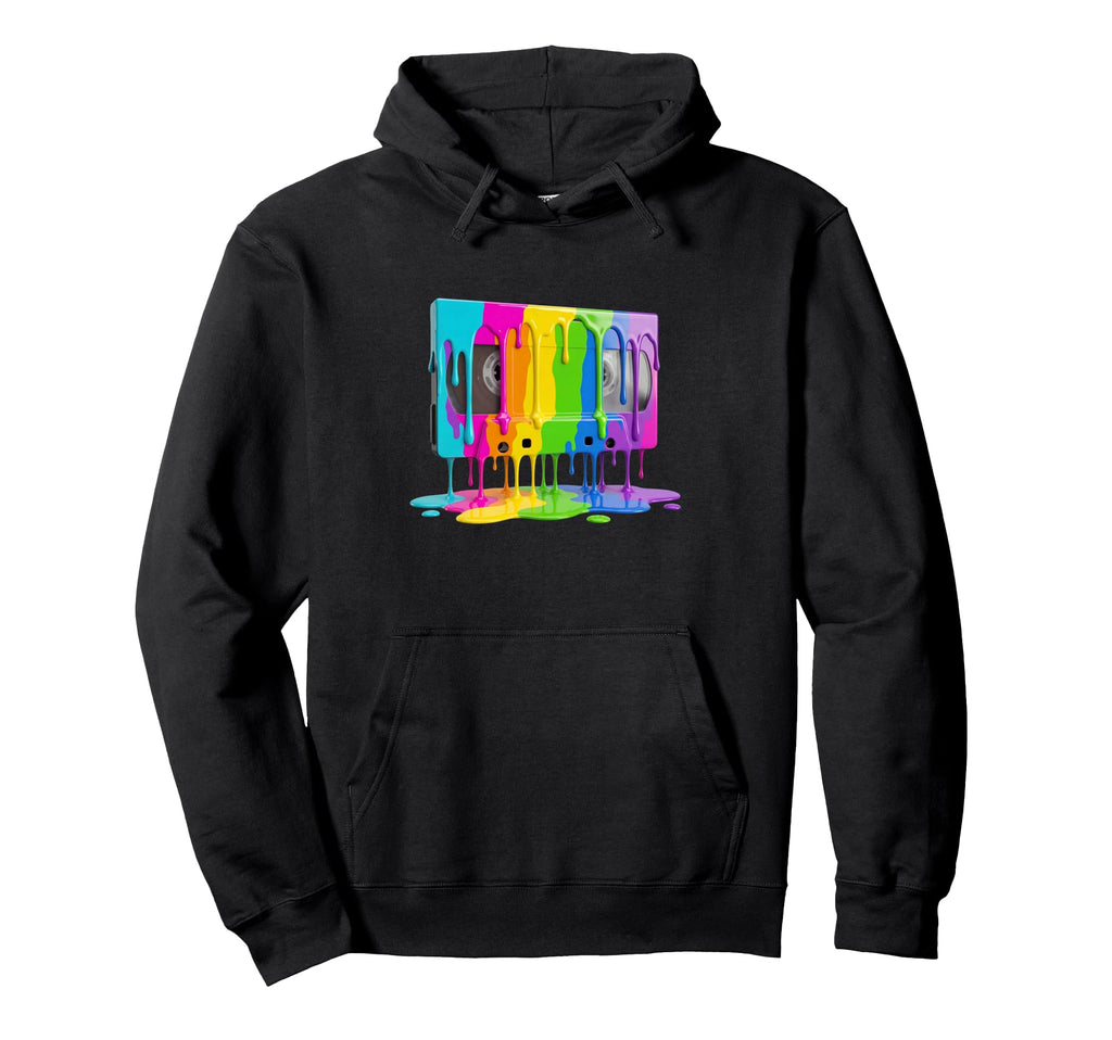 Dripping Paint Vhs Cassette 80S 90S Hoodie - Custom Art Print Unisex - T-Shirt, Sweatshirt, Hoodie