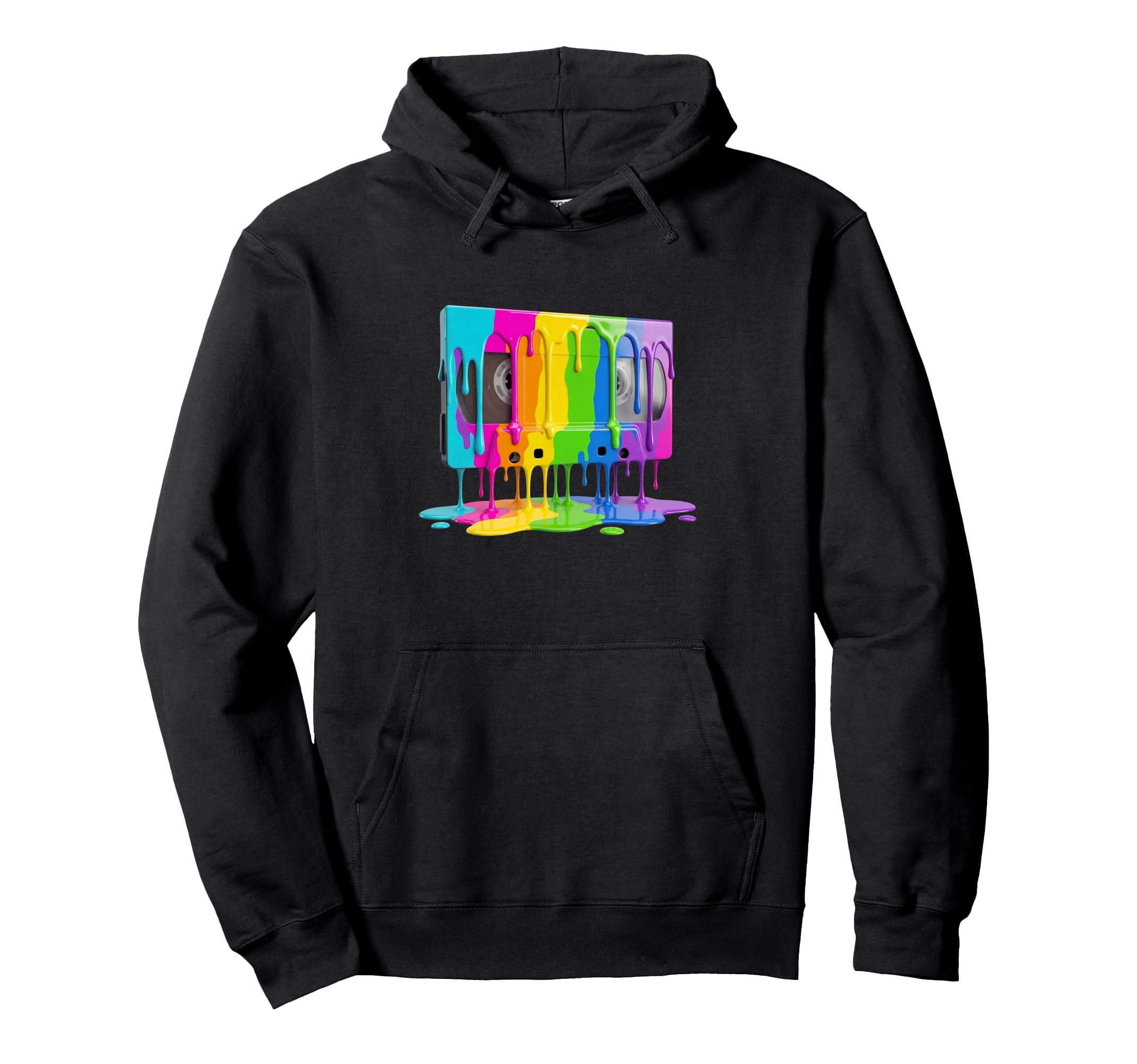 Dripping Paint Vhs Cassette 80S 90S Hoodie - Custom Art Print Unisex - T-Shirt, Sweatshirt, Hoodie