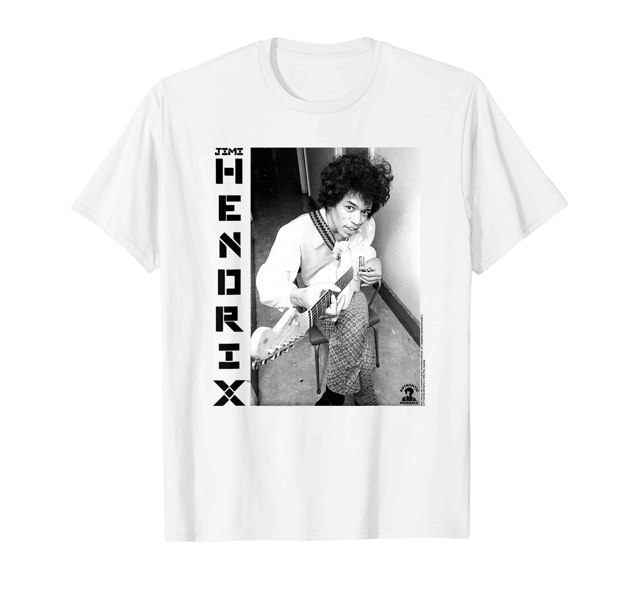 Jimi Hendrix Black And White Guitar T-Shirt - Aesthetic Graphic for Adults - T-Shirt, Sweatshirt, Hoodie