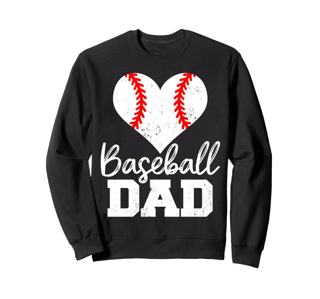 Baseball Dad Heart Funny Sweatshirt - Fun Novelty Design for Adults - T-Shirt, Sweatshirt, Hoodie