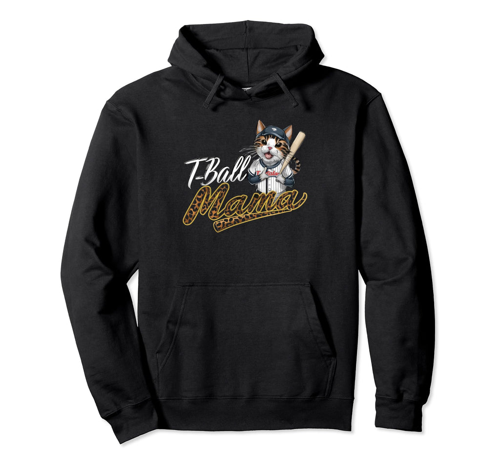 Teeball Mom Leopard T Ball Mom Mothers Day Hoodie - Graphic Print Unisex - T-Shirt, Sweatshirt, Hoodie