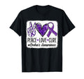 Peace Love Cure Crohns Disease Purple T-Shirt - Novelty Apparel for Adults - T-Shirt, Sweatshirt, Hoodie