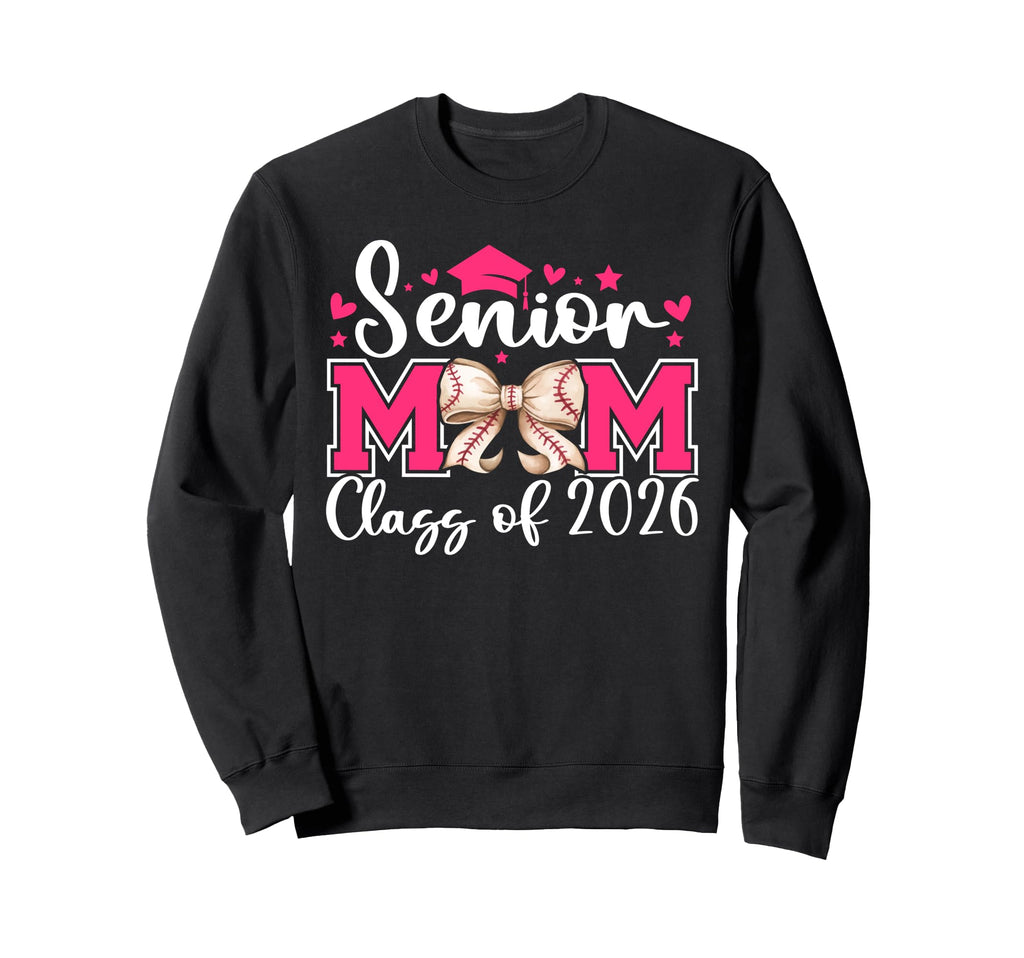 Baseball Senior Mom Class 2026 Sweatshirt - Custom Art Print for Adults - T-Shirt, Sweatshirt, Hoodie