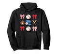 Baseball Mom Coquette Bow Mothers Hoodie - Casual Everyday Wear for Adults - T-Shirt, Sweatshirt, Hoodie