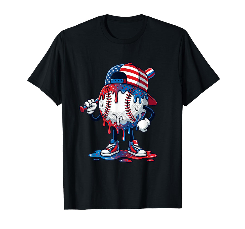4Th July Red White And Blue Baseball T-Shirt - Novelty Apparel Men Women - T-Shirt, Sweatshirt, Hoodie
