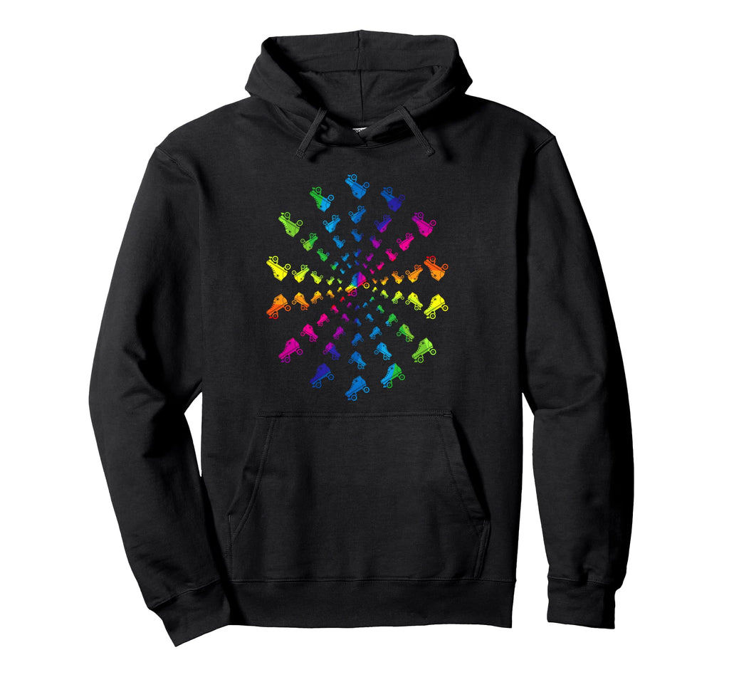 Rainbow Roller Derby Skates Skater Hoodie - Graphic Print for Adults - T-Shirt, Sweatshirt, Hoodie