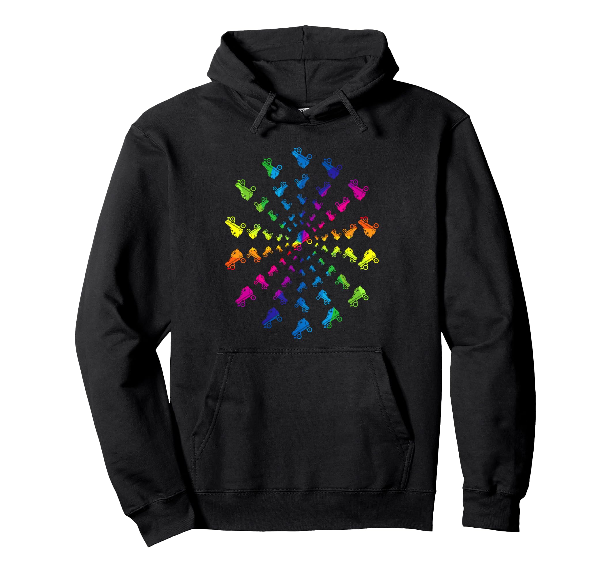 Rainbow Roller Derby Skates Skater Hoodie - Graphic Print for Adults - T-Shirt, Sweatshirt, Hoodie