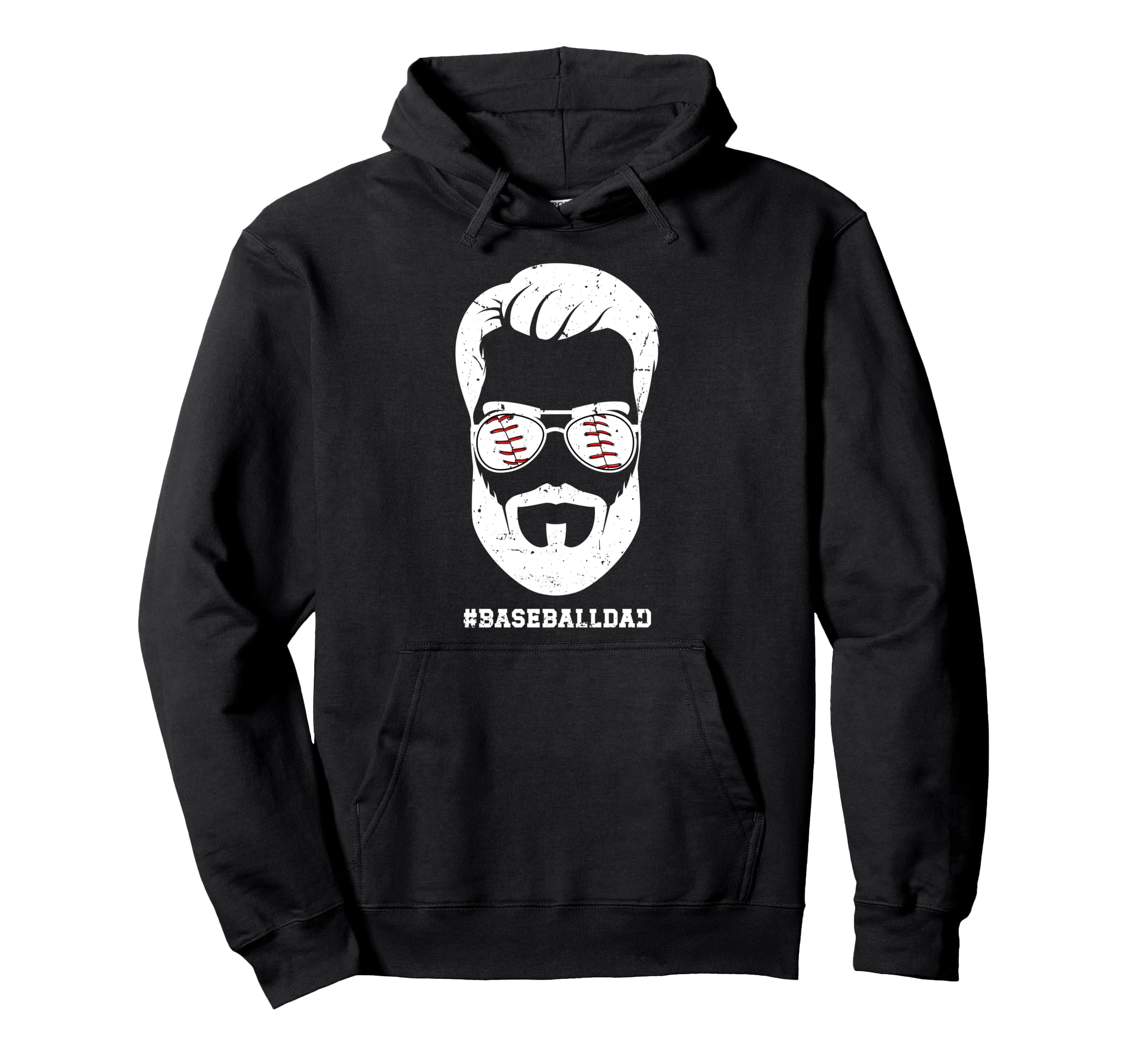 Baseball Dad Beard Dad Baseball Hoodie - Custom Art Print for Adults - T-Shirt, Sweatshirt, Hoodie