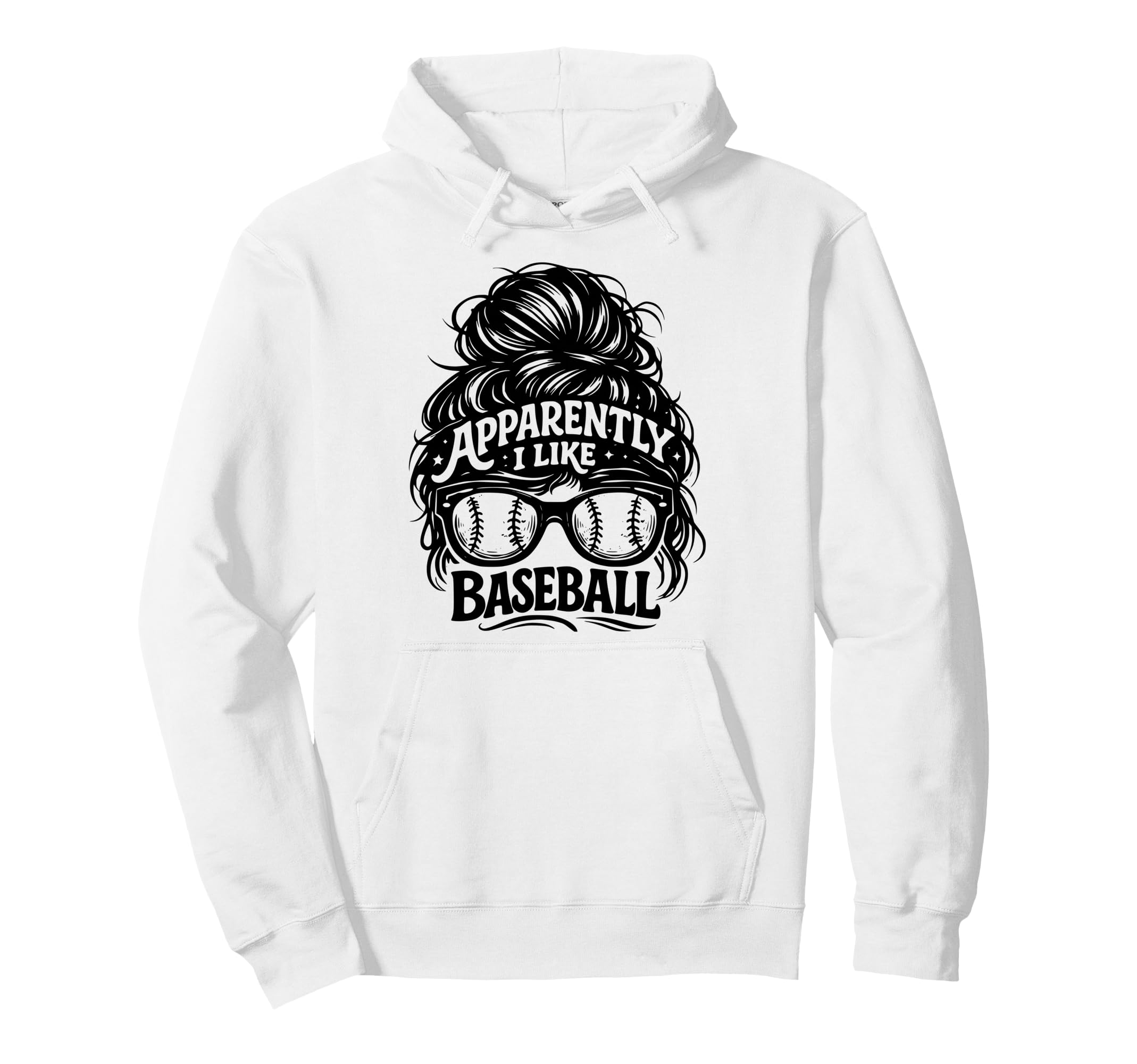Apparently I Like Baseball Funny Baseball Hoodie - Graphic Print Men Women - T-Shirt, Sweatshirt, Hoodie