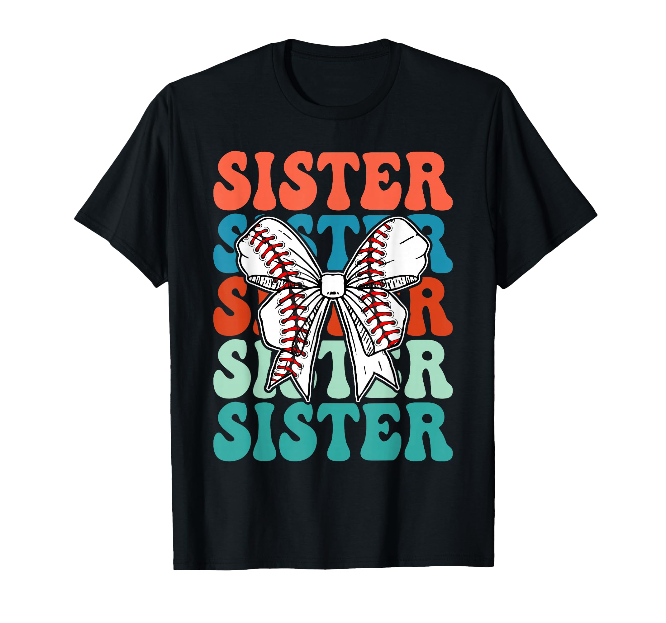 Baseball Sister Coquette Bow Baseball Mama T-Shirt - Unique Graphic Unisex - T-Shirt, Sweatshirt, Hoodie