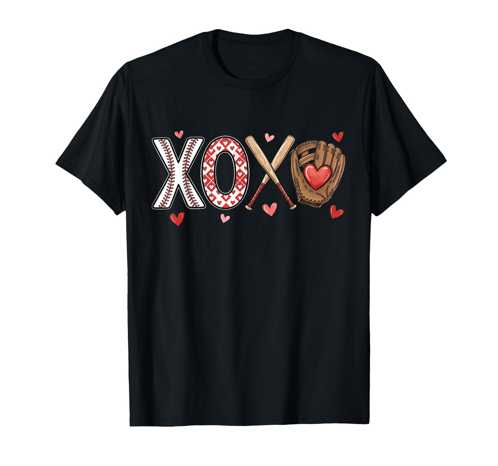 Xoxo Baseball Valentine Day Baseball Mom T-Shirt - Trendy Graphic Unisex - T-Shirt, Sweatshirt, Hoodie