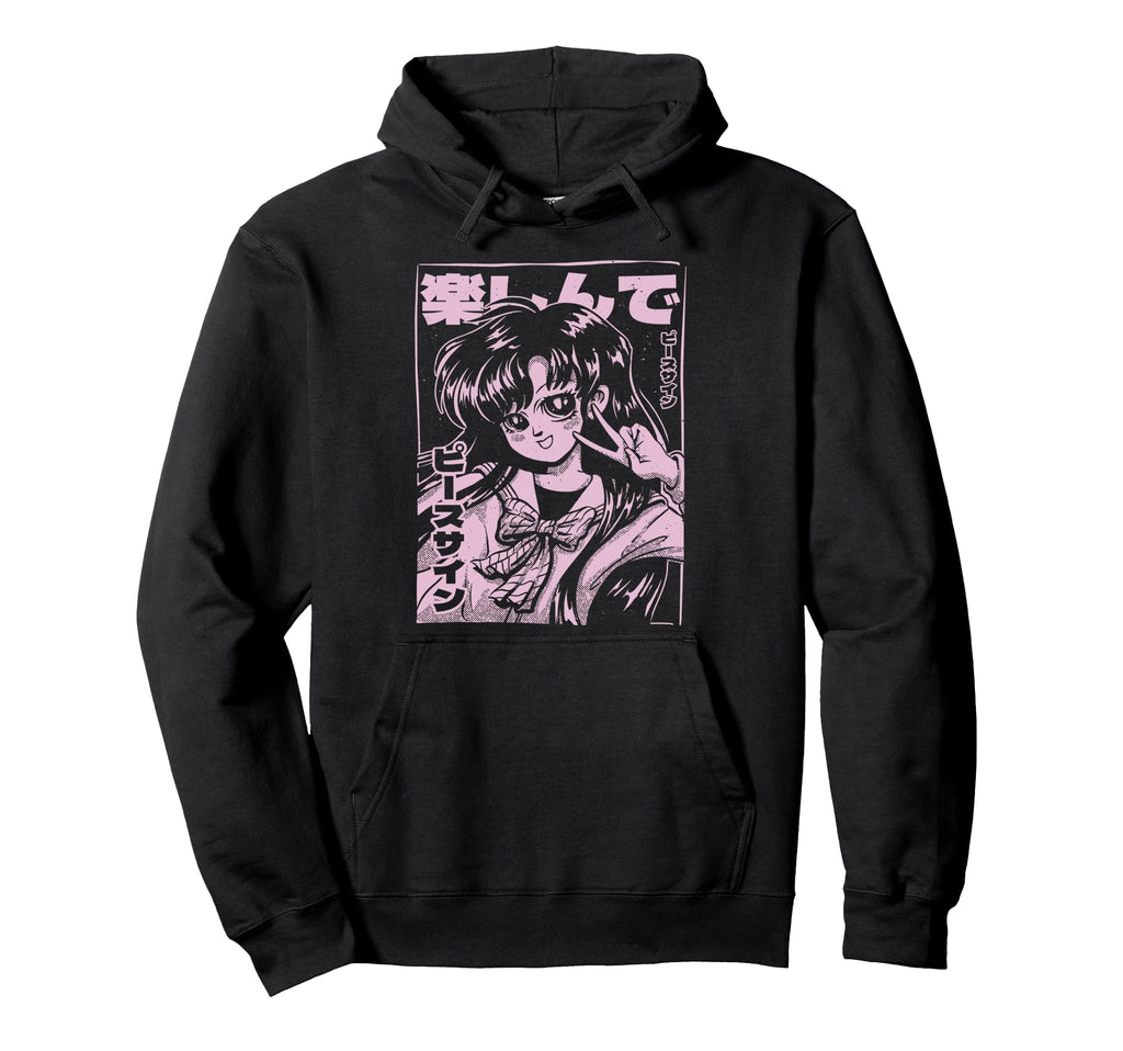Anime Aesthetic Manga School Hoodie - Fun Novelty Design for Adults - T-Shirt, Sweatshirt, Hoodie