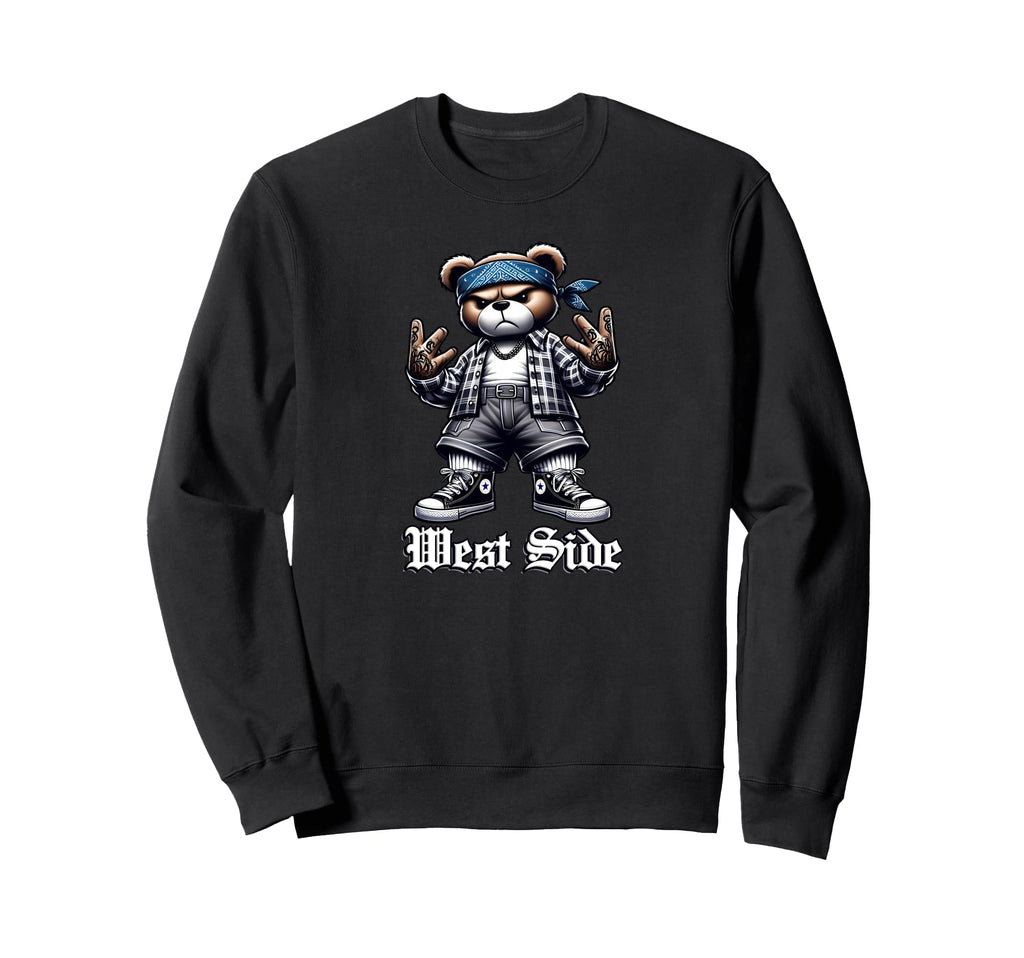 West Coast Hip Hop Teddy Bear Sweatshirt - Fun Novelty Design for Adults - T-Shirt, Sweatshirt, Hoodie