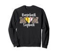Baseball Softball Mom Leopard Sweatshirt - Minimalist Print Unisex - T-Shirt, Sweatshirt, Hoodie