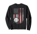 Baseball Us Flag Baseball Lover Sweatshirt - Fun Novelty Design for Adults - T-Shirt, Sweatshirt, Hoodie