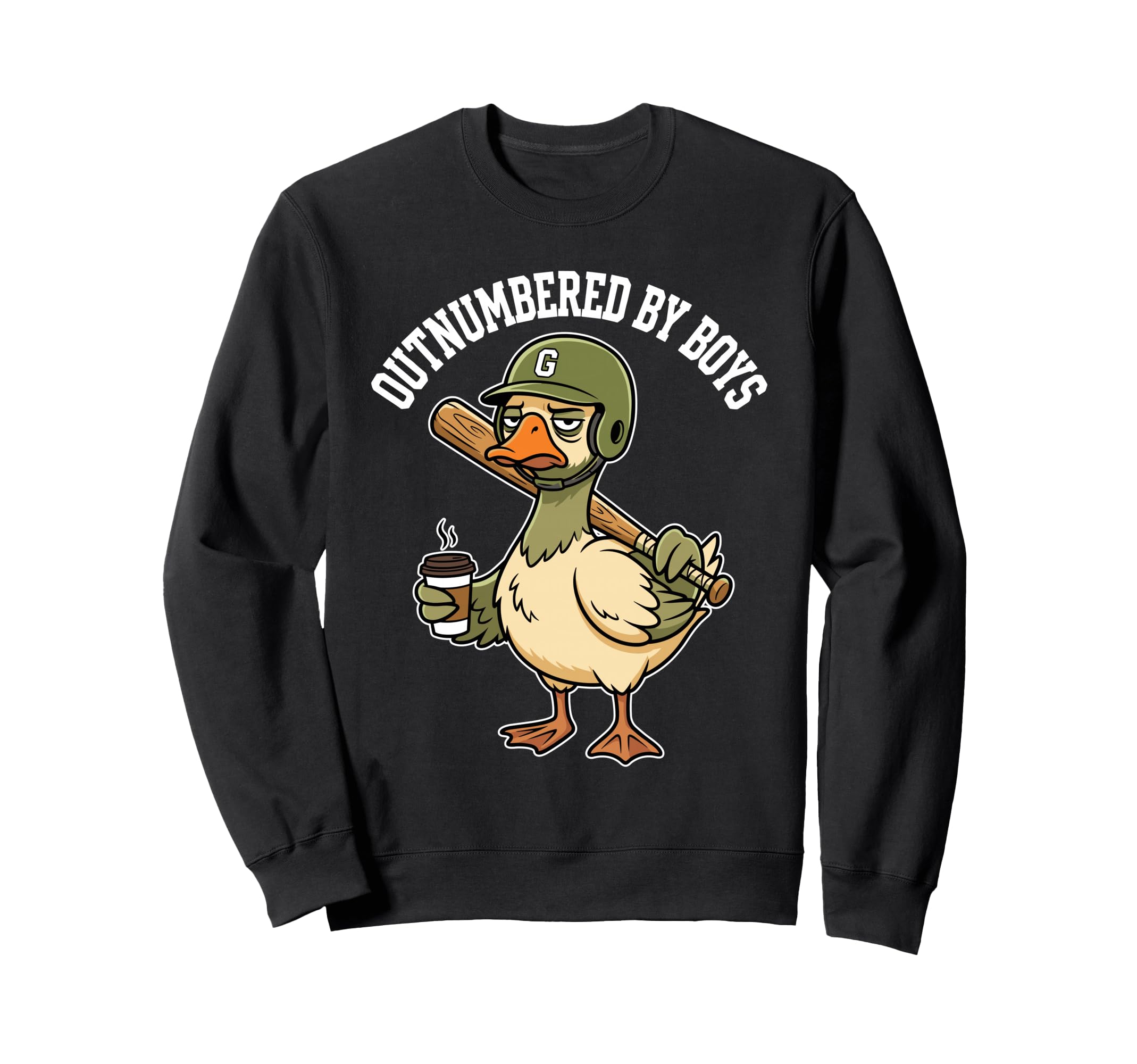 Outnumbered Funny Mom Baseball Goose Sweatshirt - Aesthetic Graphic Unisex - T-Shirt, Sweatshirt, Hoodie