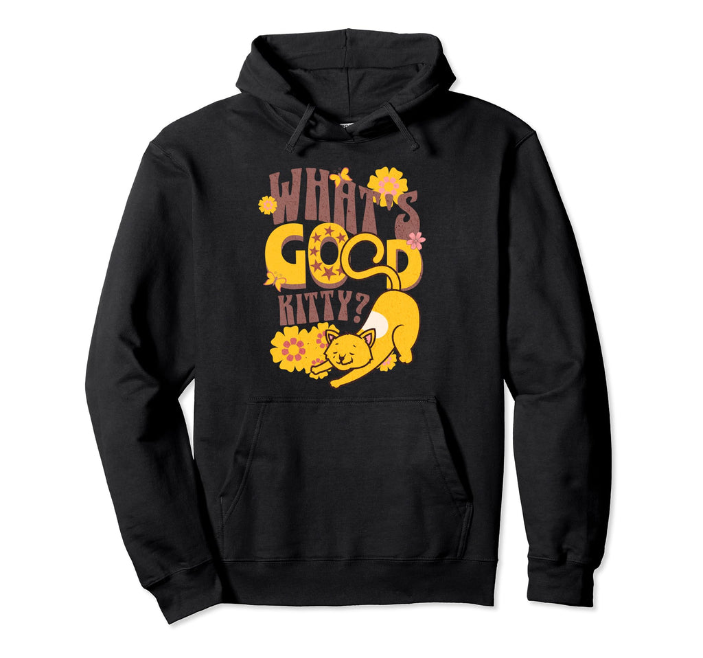 1960S Hippy Cat Boho Floral Hoodie - Aesthetic Graphic Men Women - T-Shirt, Sweatshirt, Hoodie