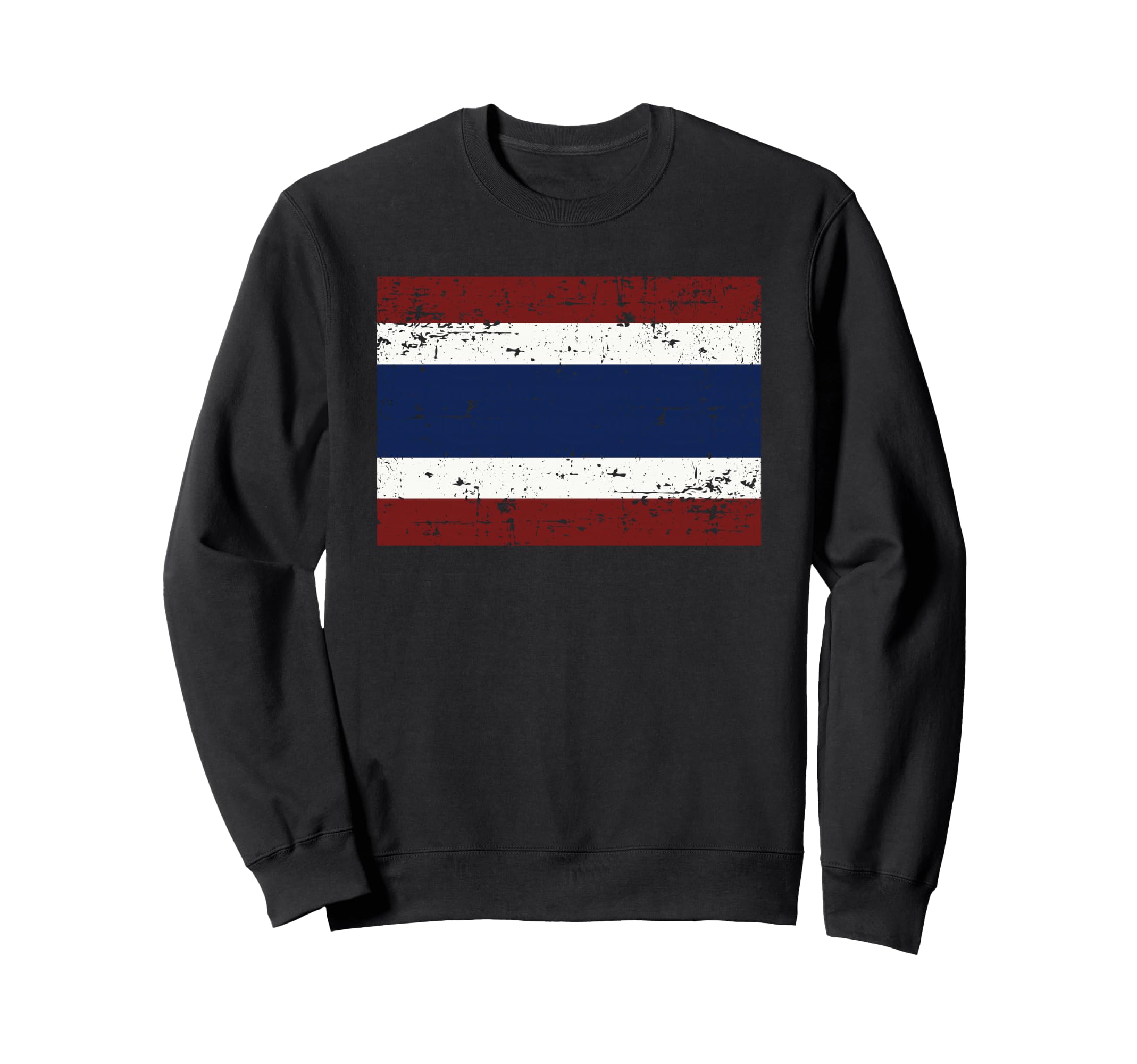 Thailand National Flag Distressed Sweatshirt - Aesthetic Graphic Unisex - T-Shirt, Sweatshirt, Hoodie
