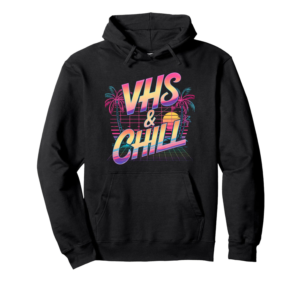 Vhs And Chill 80S Aesthetic 80S Sunset Hoodie - Unique Graphic for Adults - T-Shirt, Sweatshirt, Hoodie