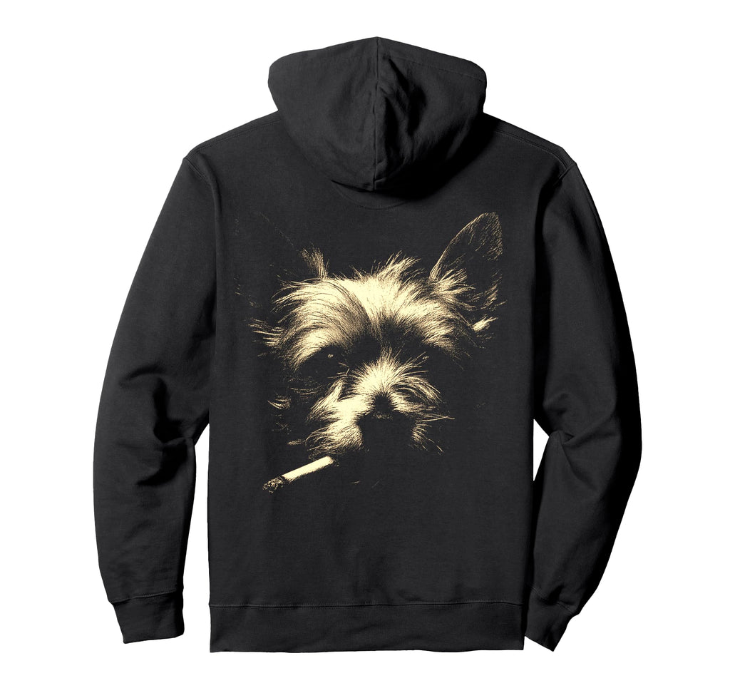 Yorkshire Terrier Smoking Cigarette Hoodie - Aesthetic Graphic Men Women - T-Shirt, Sweatshirt, Hoodie