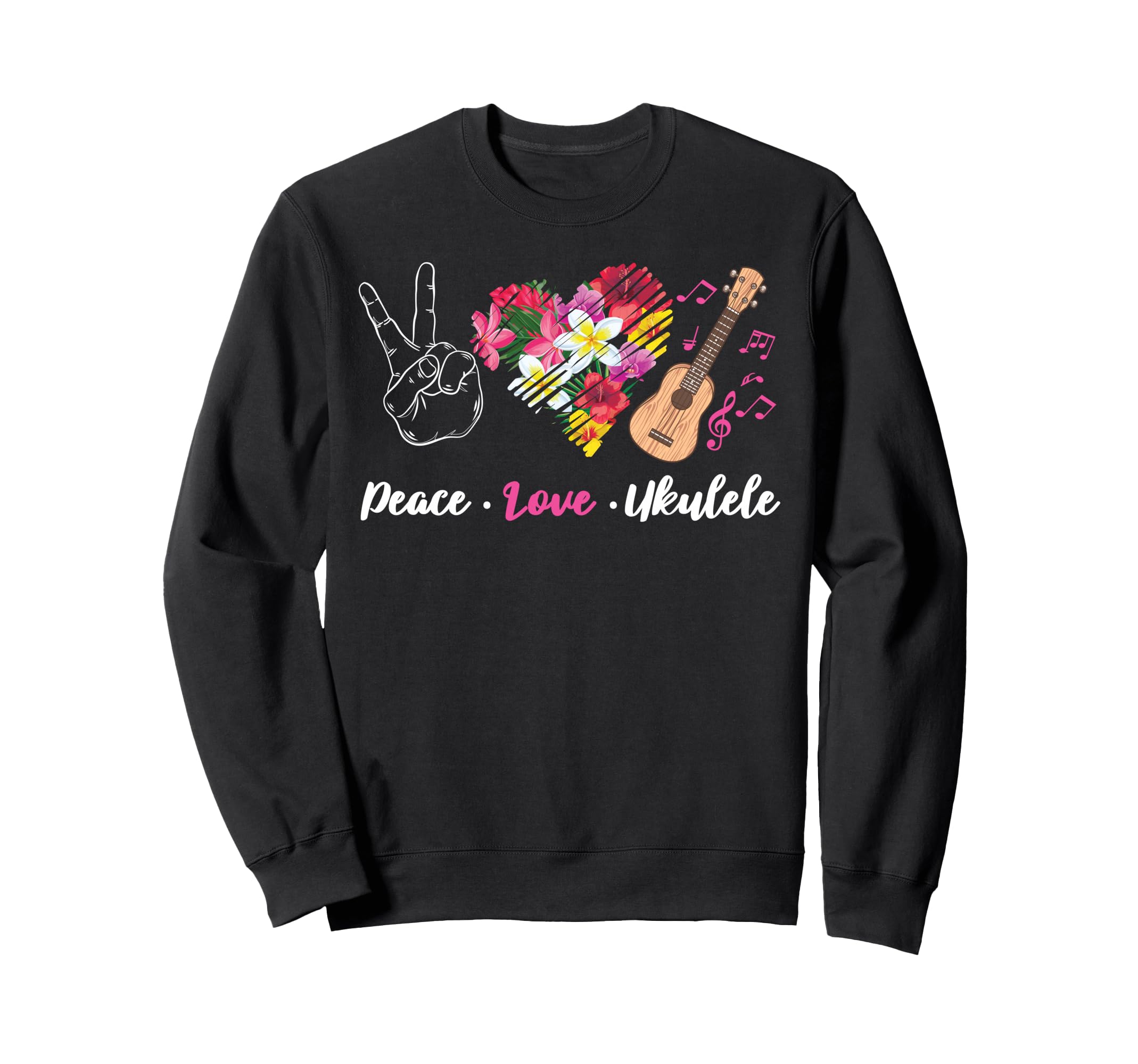 Hawaiian Ukulele Uke Peace Sweatshirt - Casual Everyday Wear for Adults - T-Shirt, Sweatshirt, Hoodie