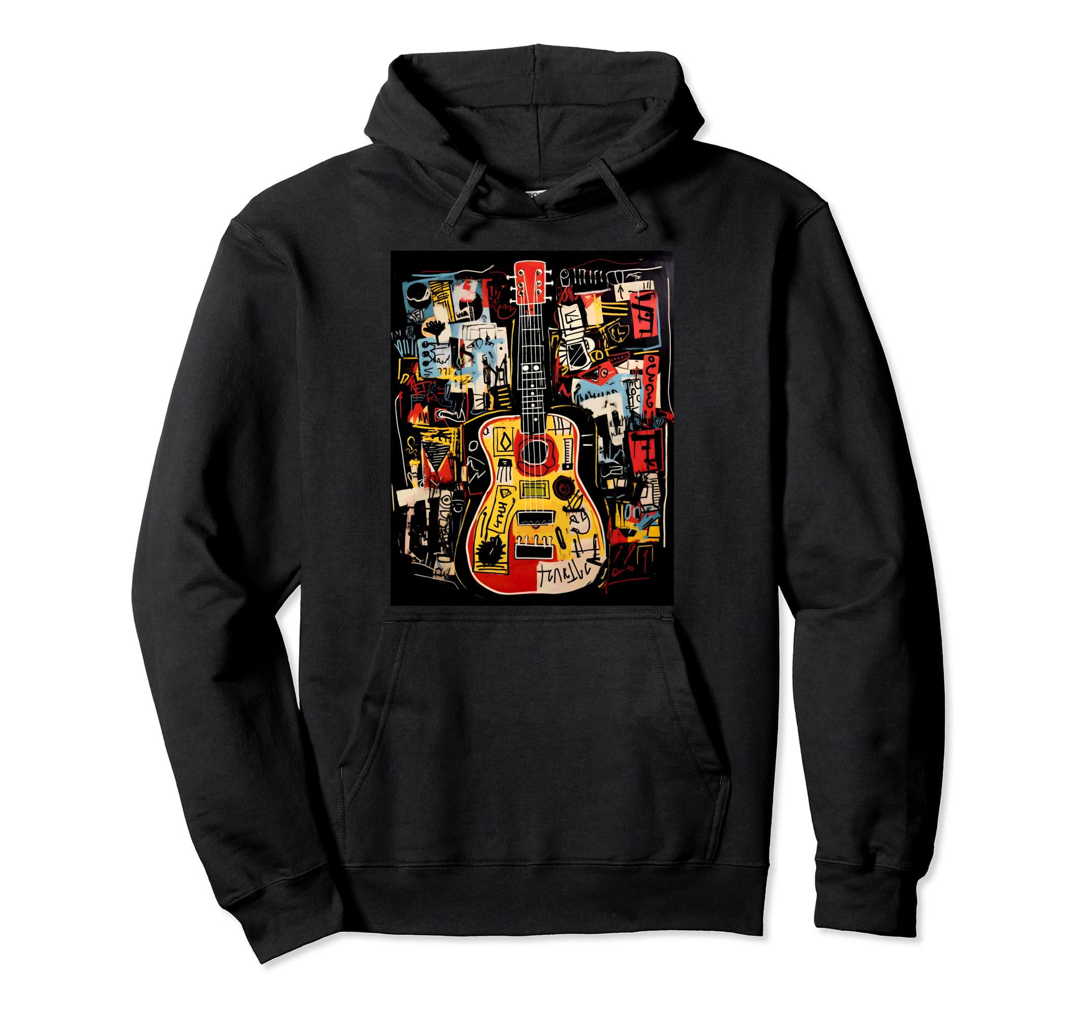Distressed Acoustic Guitar Grunge Rock Hoodie - Custom Art Print Men Women - T-Shirt, Sweatshirt, Hoodie