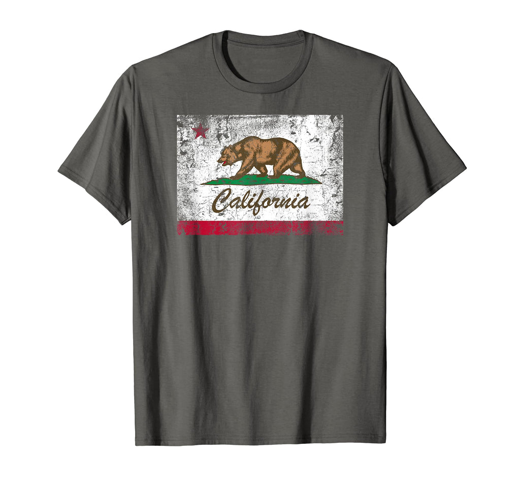 California Bear Flag Distressed T-Shirt - Novelty Apparel for Adults - T-Shirt, Sweatshirt, Hoodie
