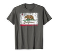 California Bear Flag Distressed T-Shirt - Novelty Apparel for Adults - T-Shirt, Sweatshirt, Hoodie