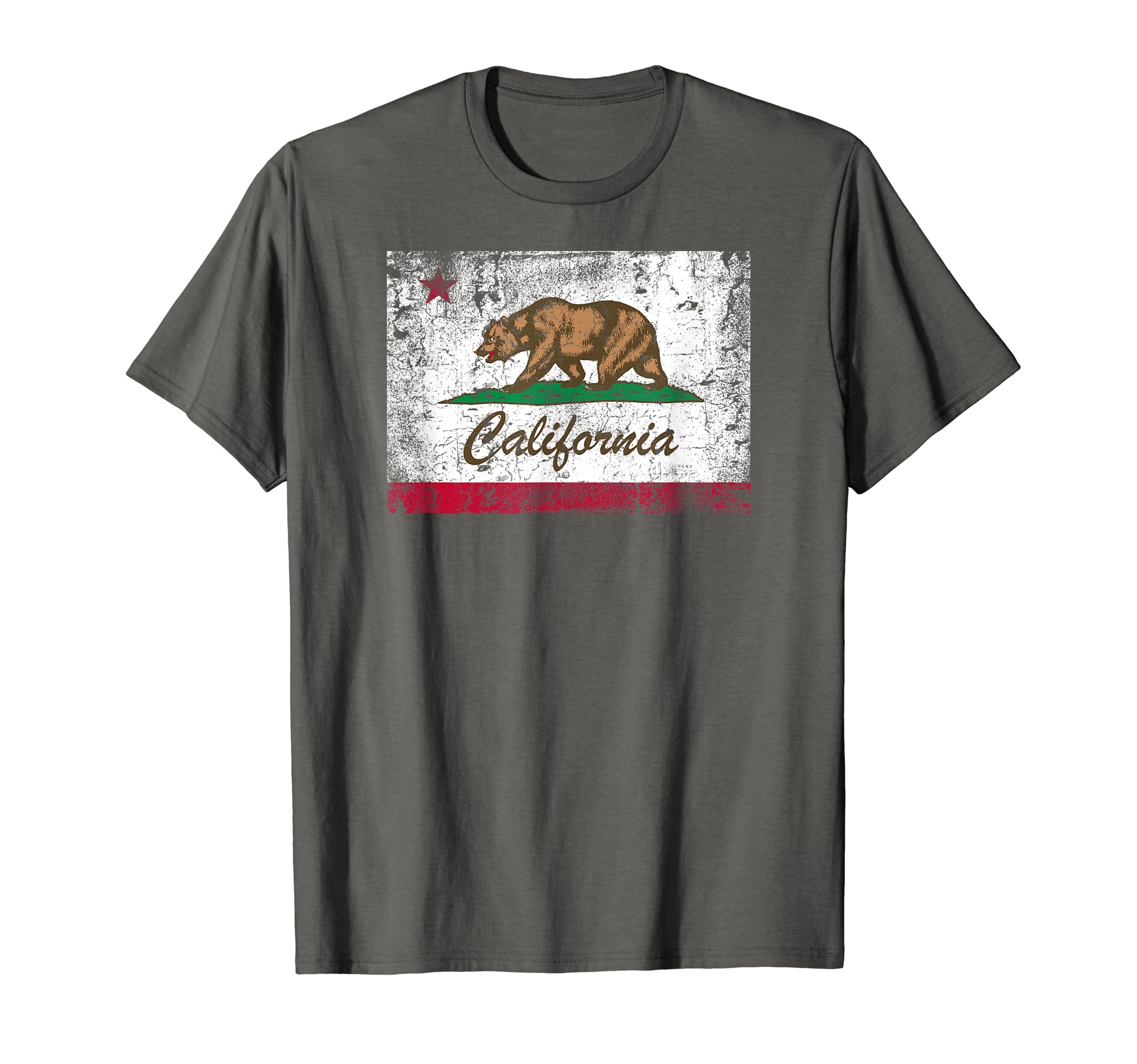 California Bear Flag Distressed T-Shirt - Novelty Apparel for Adults - T-Shirt, Sweatshirt, Hoodie