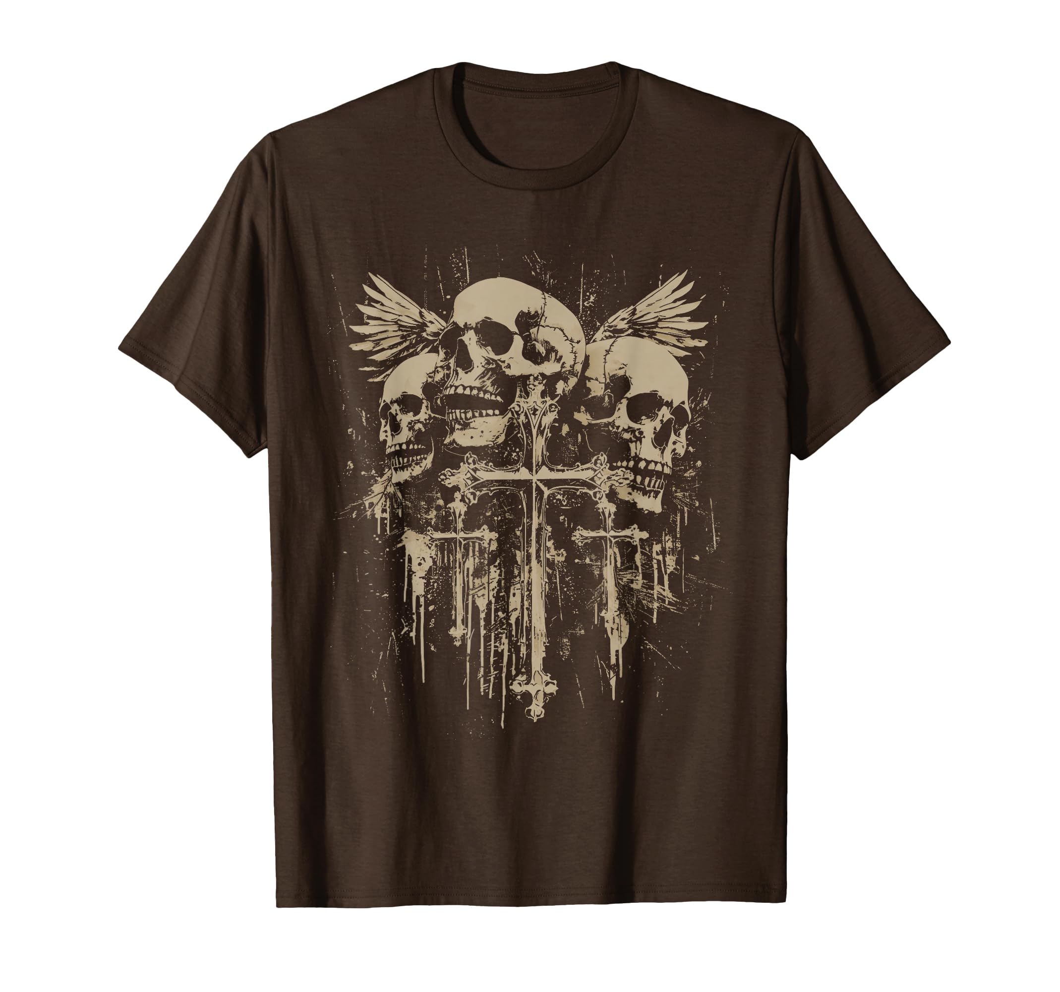 Skull Cross Wings Y2K Goth Alt T-Shirt - Fun Novelty Design for Adults - T-Shirt, Sweatshirt, Hoodie
