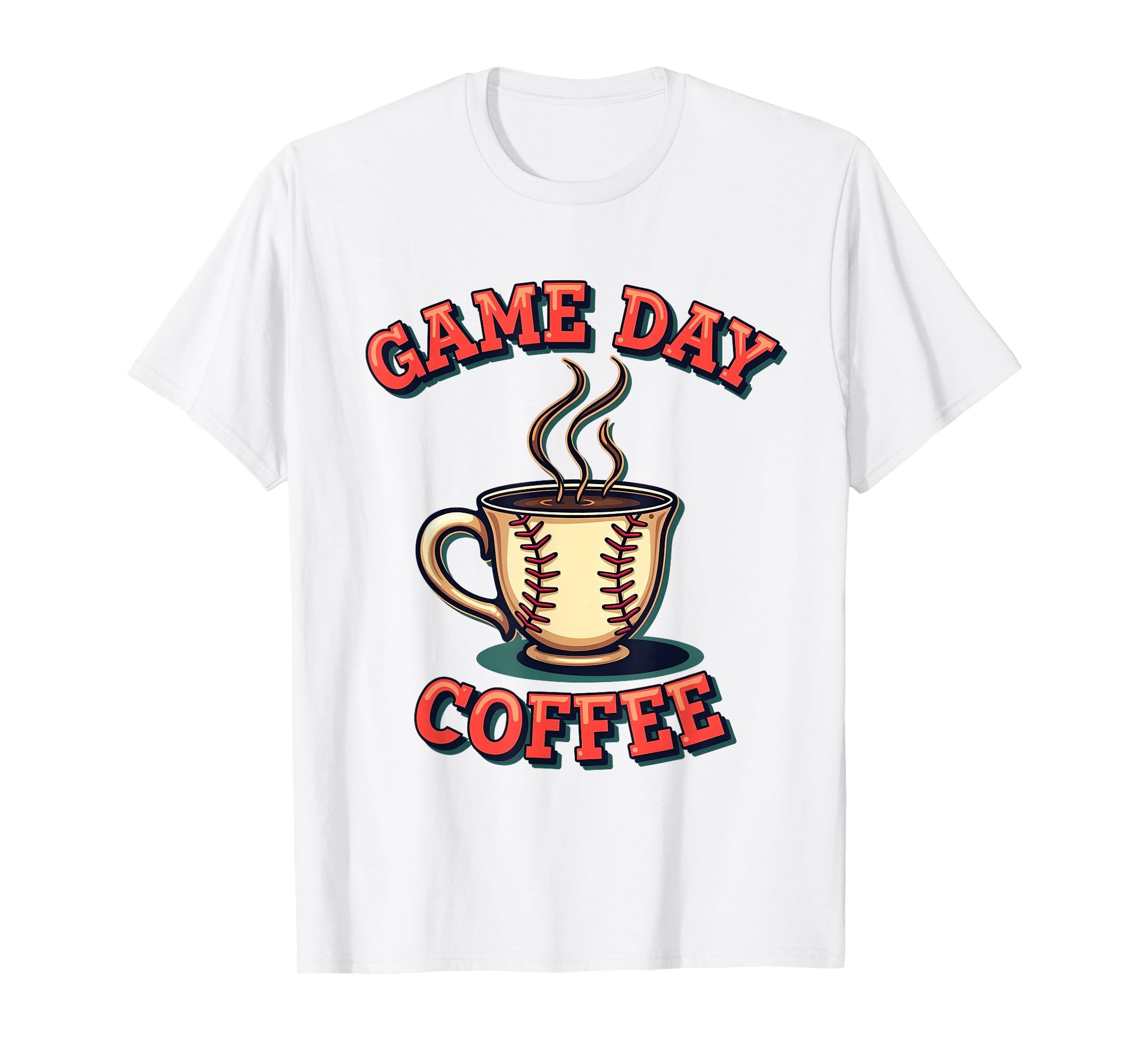 Game Day Coffee Baseball Mom T-Shirt - Fun Novelty Design for Adults - T-Shirt, Sweatshirt, Hoodie