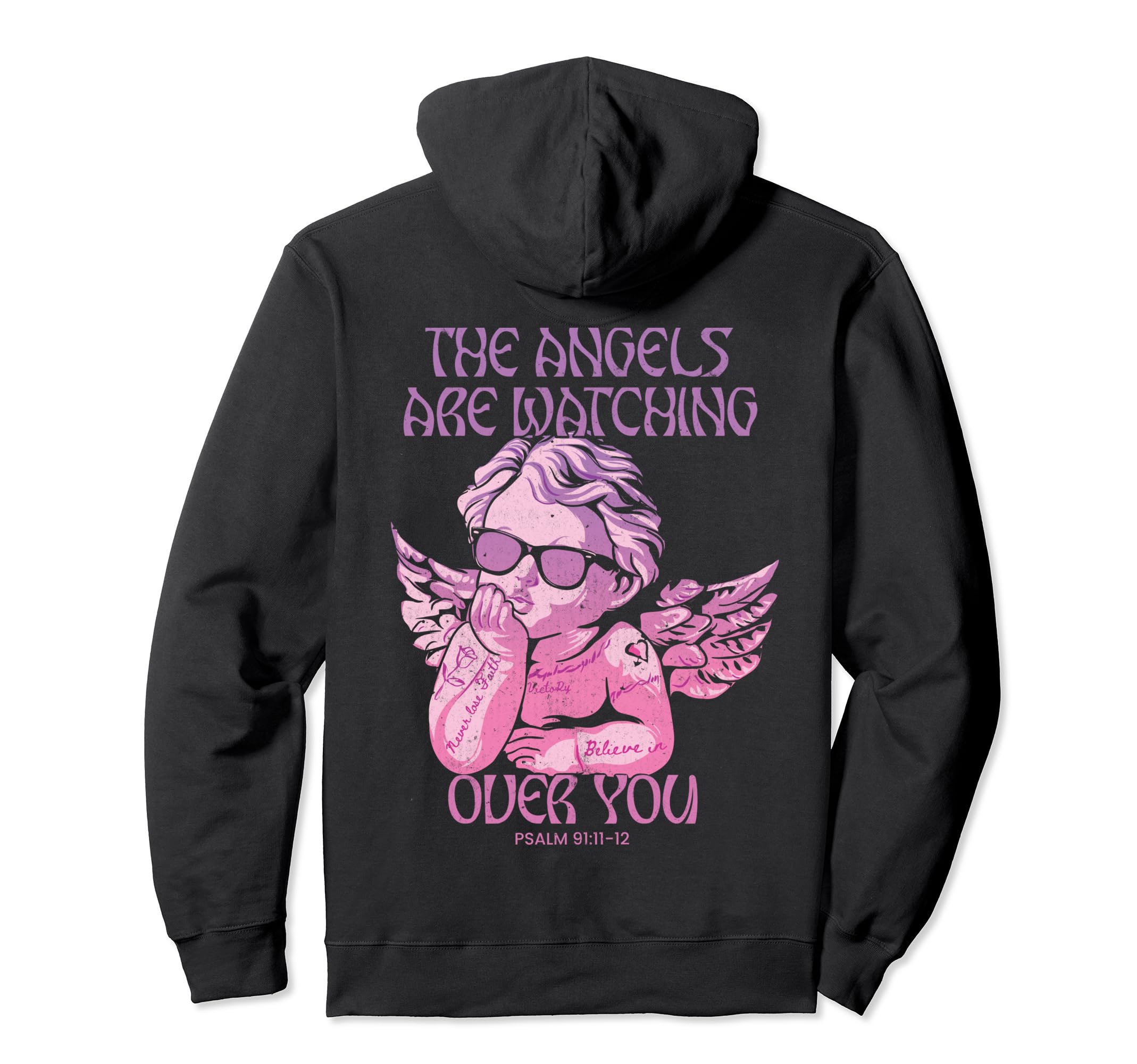 Angel Bible Verse Trendy Christian Y2K Hoodie - Unique Graphic for Adults - T-Shirt, Sweatshirt, Hoodie