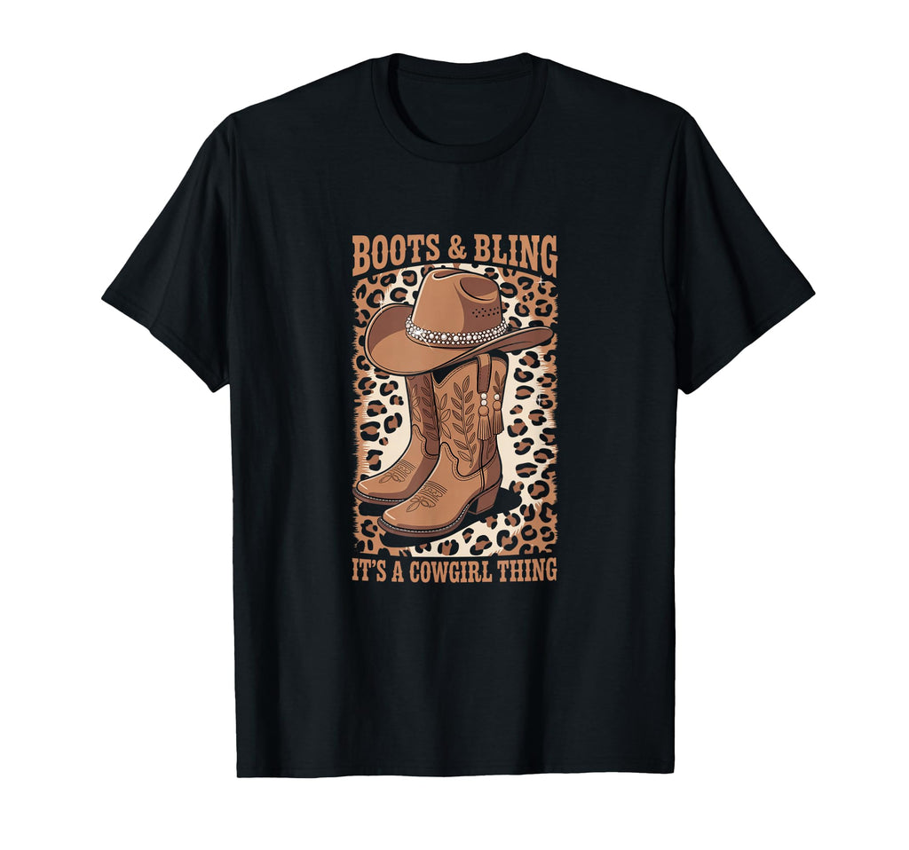 Boots And Bling Its Cowgirl Thing Rodeo T-Shirt - Graphic Print Men Women - T-Shirt, Sweatshirt, Hoodie