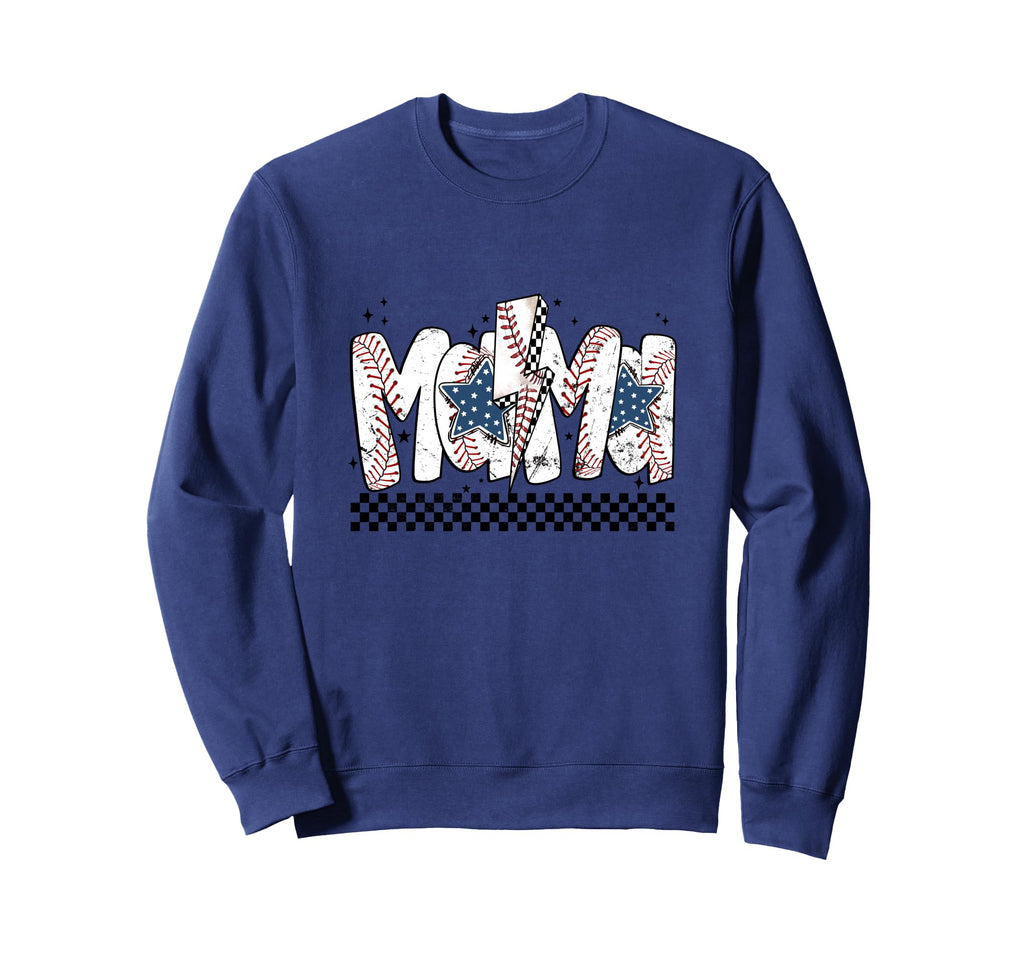 Baseball Mama Lightning Bolt Sweatshirt - Casual Everyday Wear Men Women - T-Shirt, Sweatshirt, Hoodie
