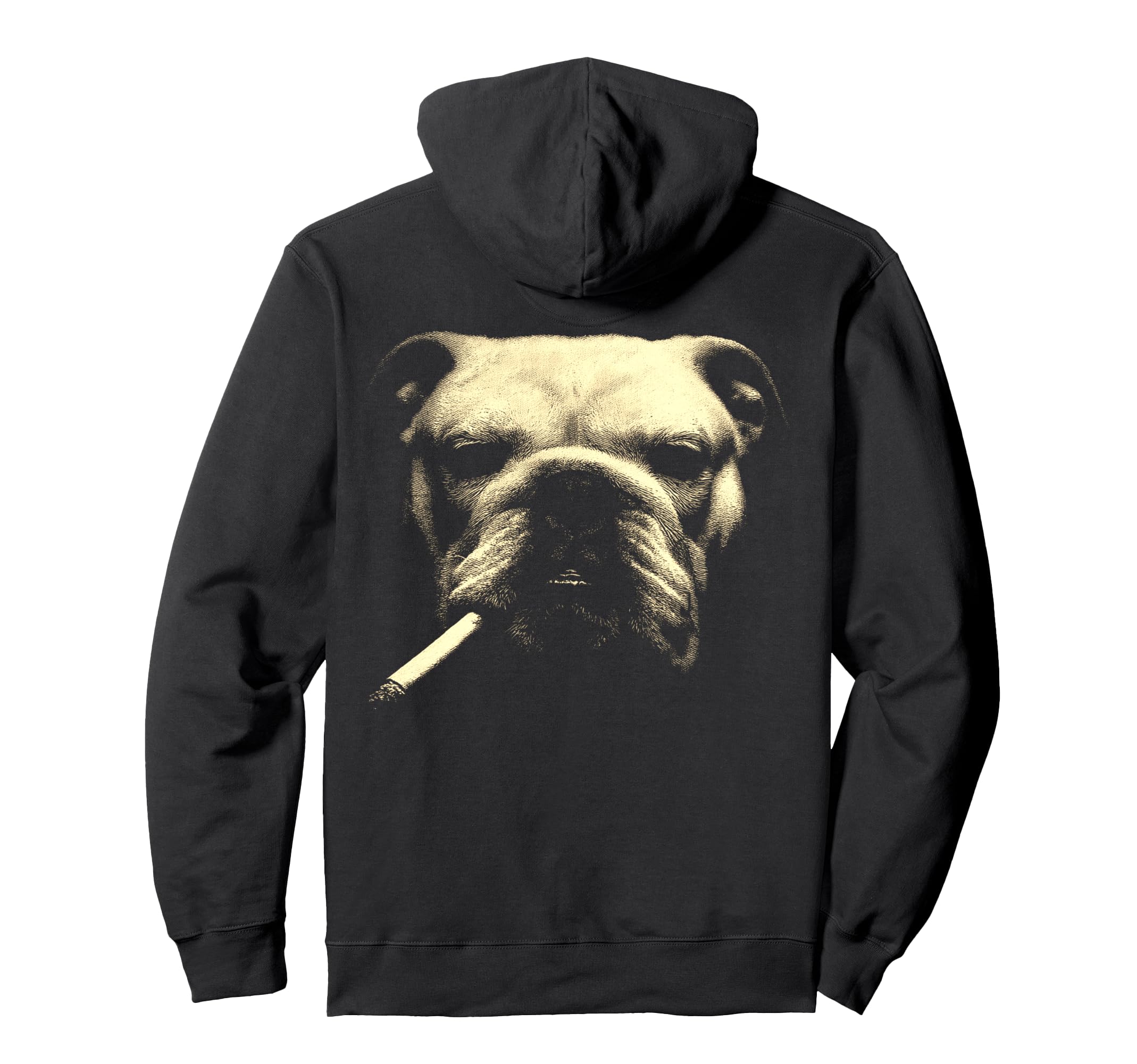 English Bulldog Smoking Cigarette Hoodie - Unique Graphic for Adults - T-Shirt, Sweatshirt, Hoodie
