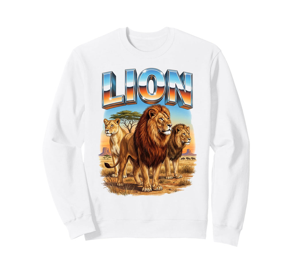Lion 70S 90S Lion African Animal Sweatshirt - Streetwear Style Men Women - T-Shirt, Sweatshirt, Hoodie