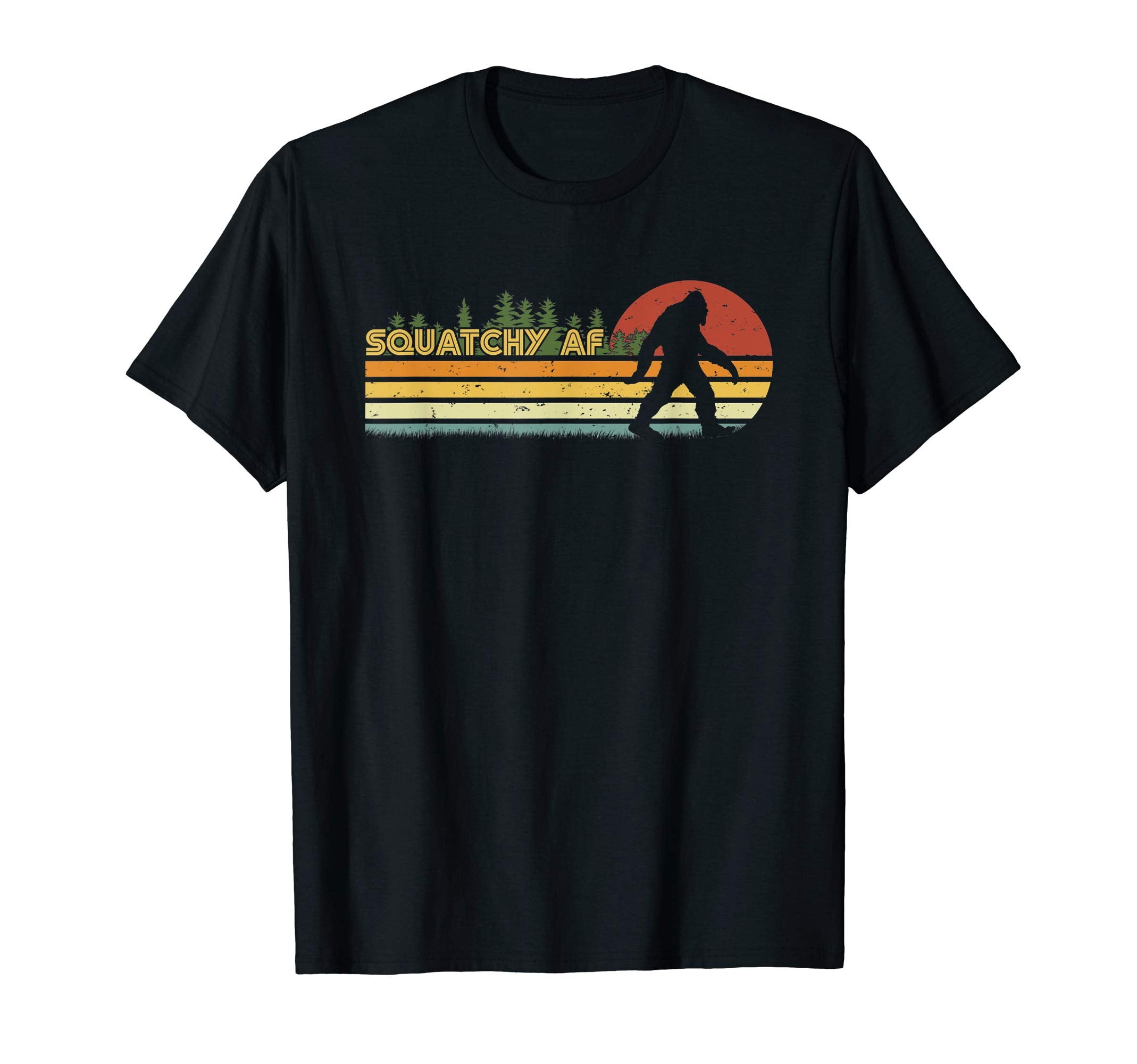 Squatchy Af Funny Stripes Bigfoot T-Shirt - Novelty Apparel Men Women - T-Shirt, Sweatshirt, Hoodie