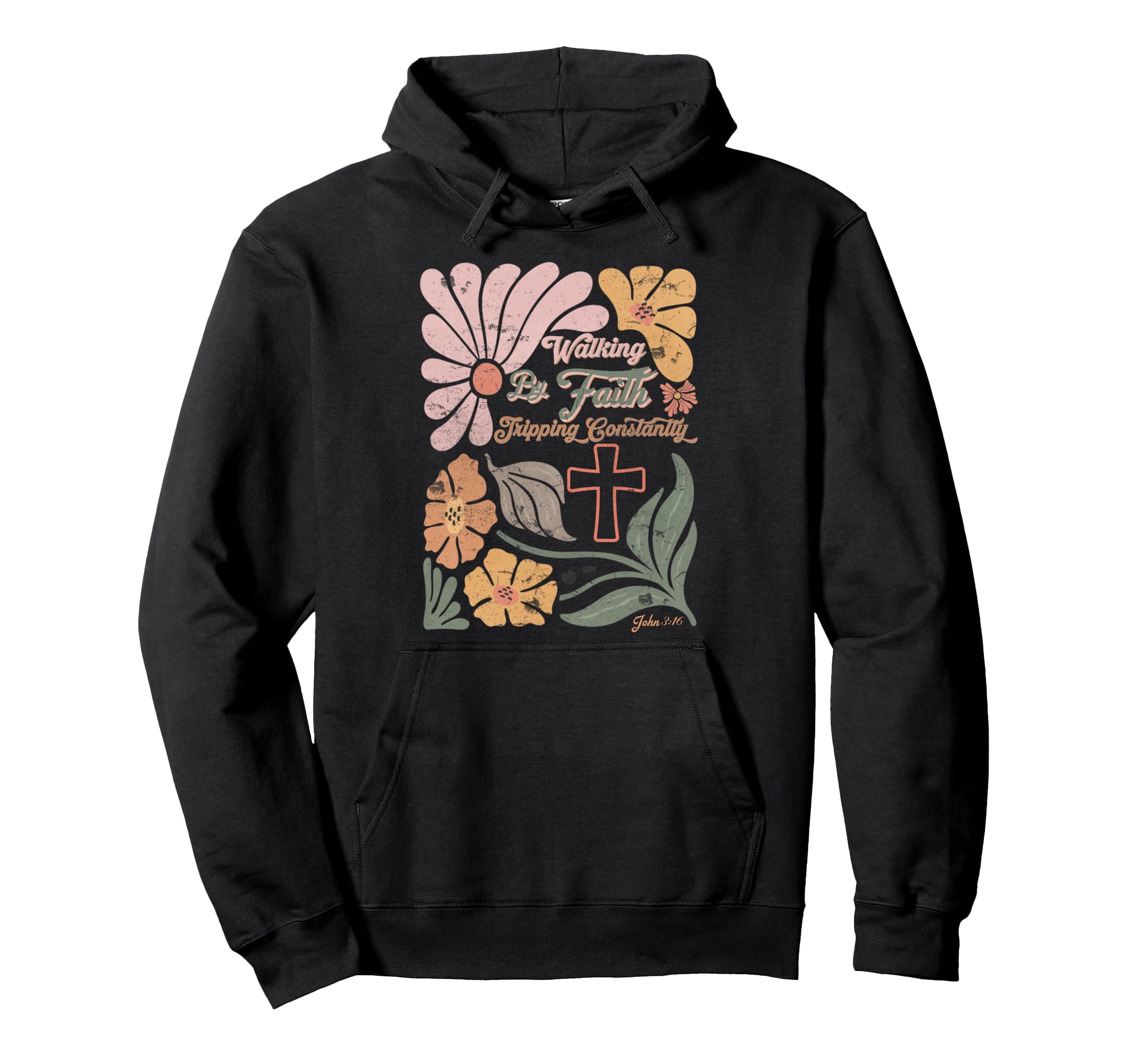 Boho Christian Walking Faith Tripping Hoodie - Unique Graphic Men Women - T-Shirt, Sweatshirt, Hoodie