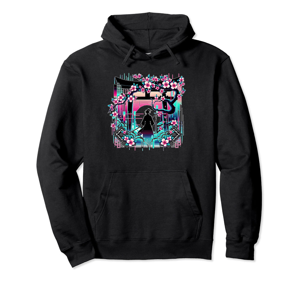 Sakura Synthwave Japanese Vaporwave Hoodie - Unique Graphic Unisex - T-Shirt, Sweatshirt, Hoodie