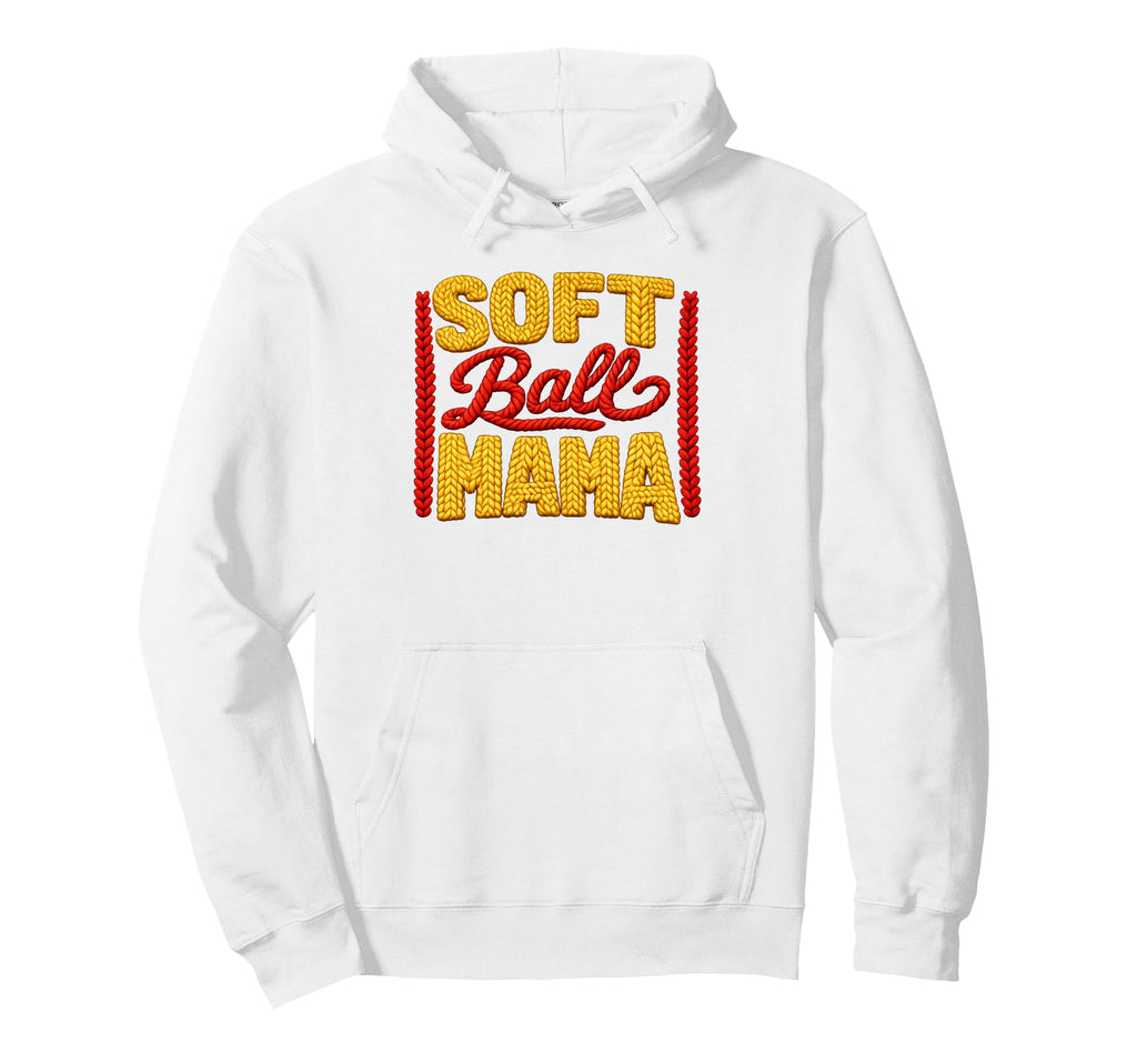 Softball Mama Knit Fan Supporter Hoodie - Casual Everyday Wear Unisex - T-Shirt, Sweatshirt, Hoodie