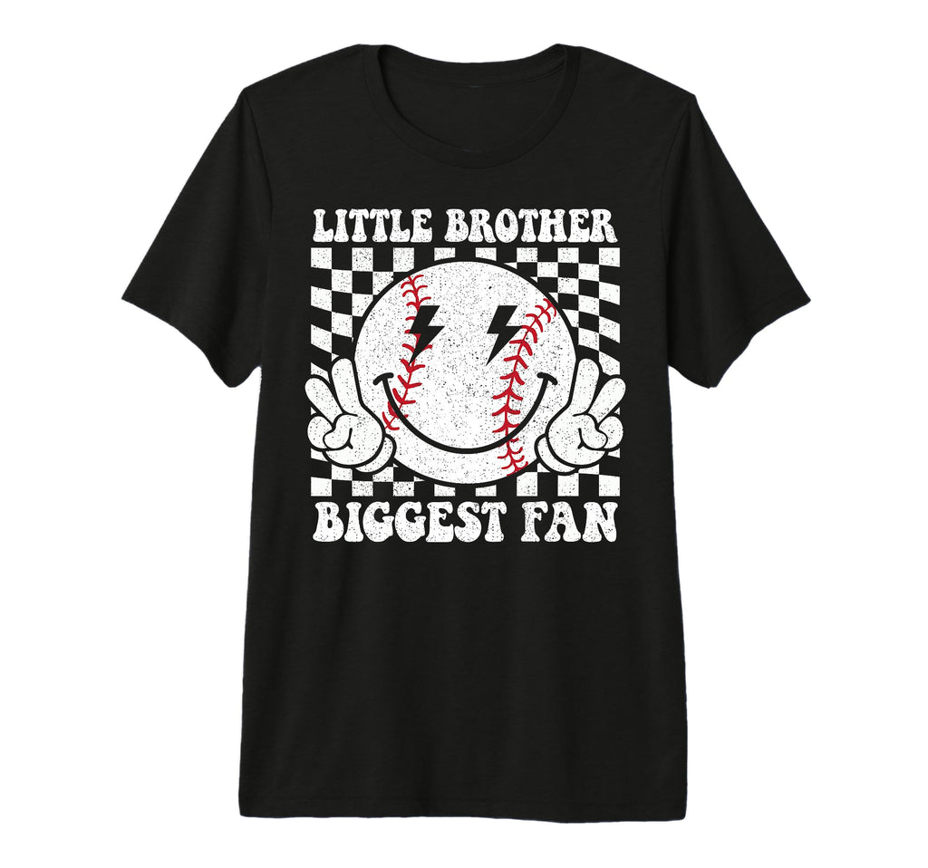 Little Brother Biggest Fan Baseball T-Shirt - Novelty Apparel Men Women - T-Shirt, Sweatshirt, Hoodie