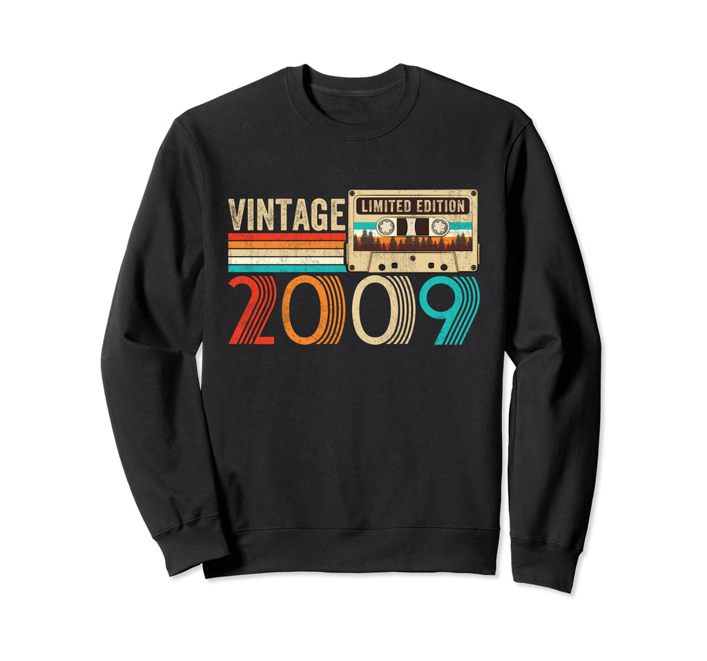 Born 2009 Cassette Tape 15Th Birthday Sweatshirt - Trendy Graphic Unisex - T-Shirt, Sweatshirt, Hoodie