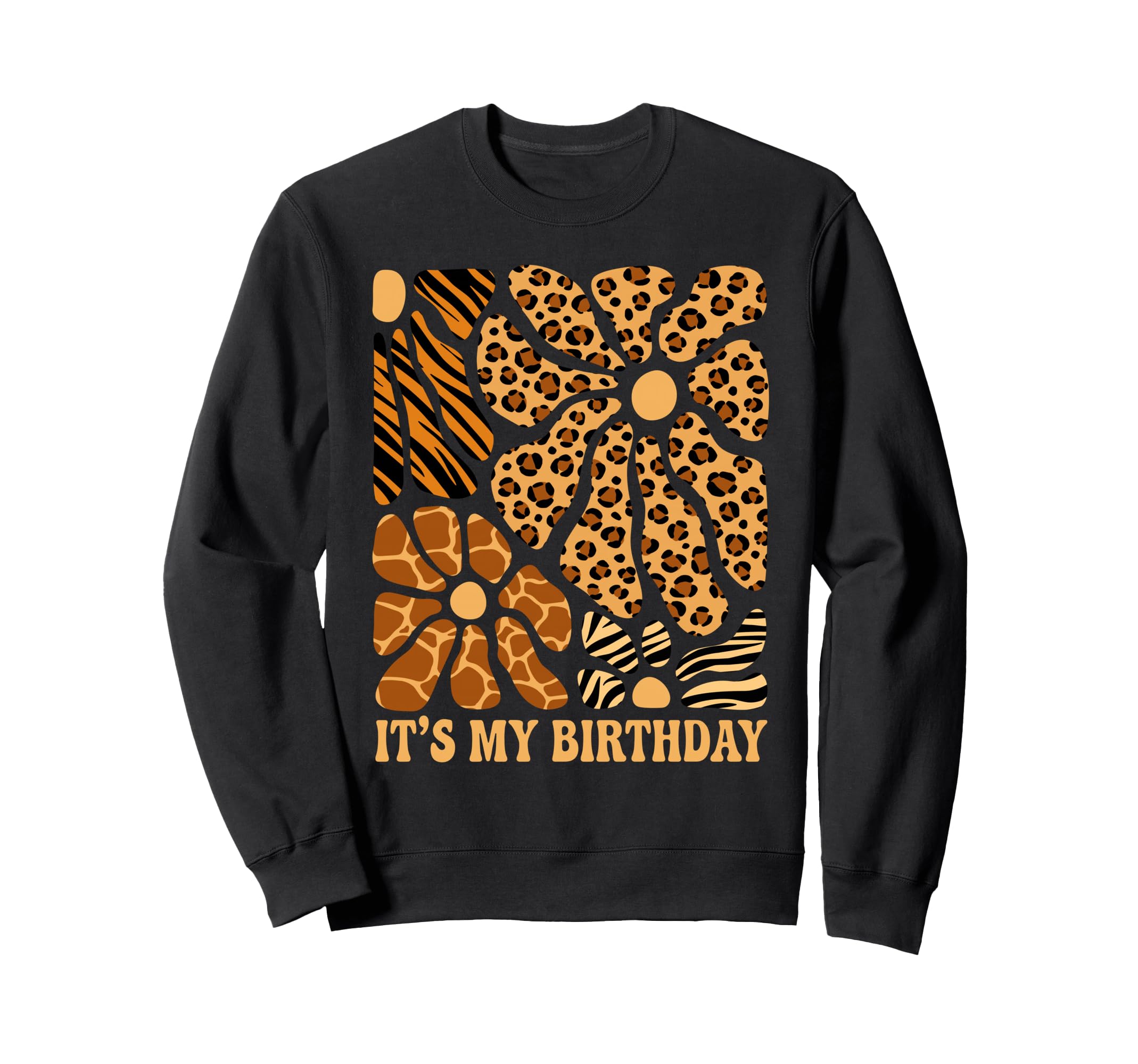 Safari Animals Birthday Wildlife Floral Sweatshirt - Unique Graphic Unisex - T-Shirt, Sweatshirt, Hoodie