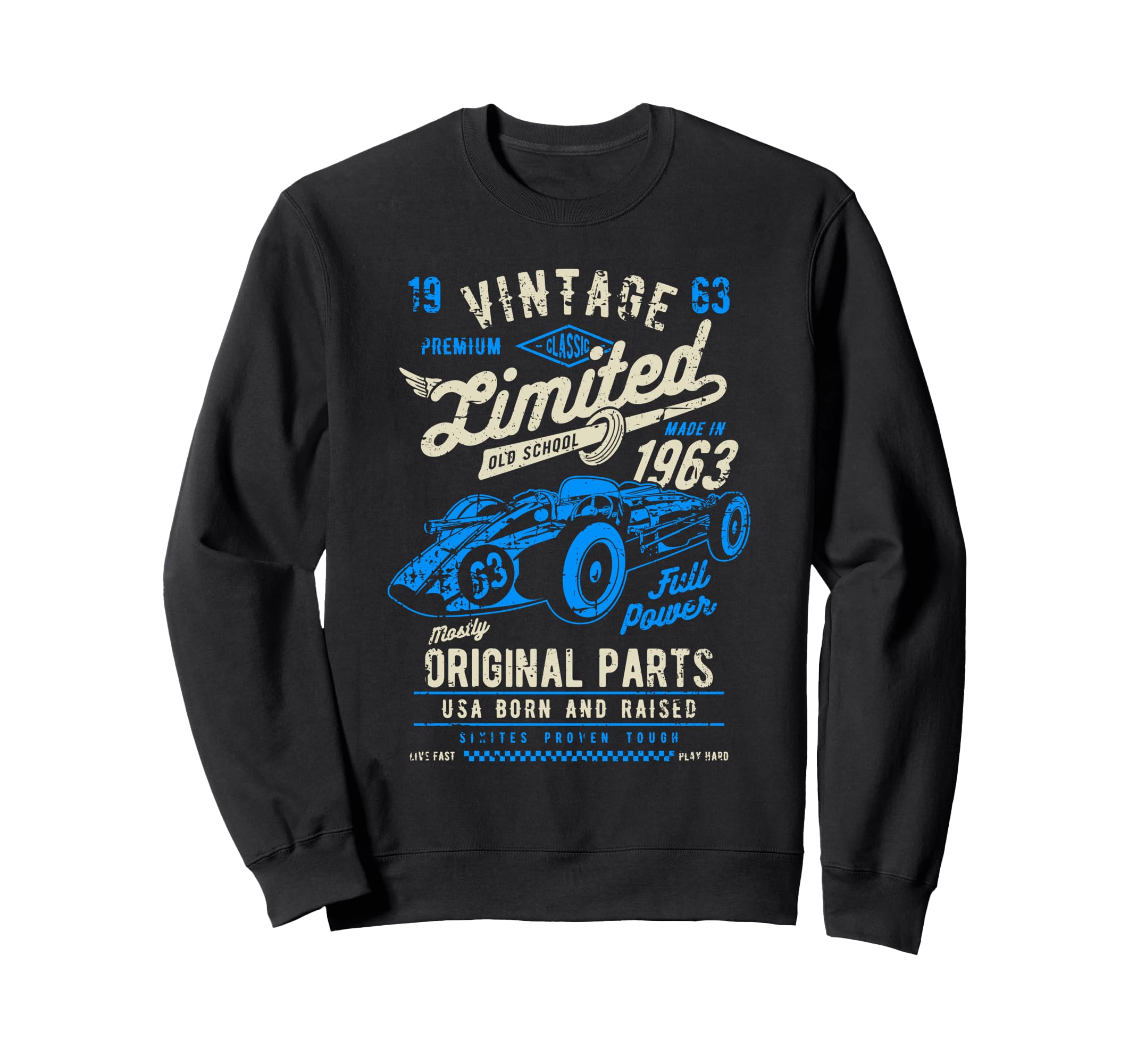 Race Car Distressed Sweatshirt - Aesthetic Graphic for Adults - T-Shirt, Sweatshirt, Hoodie