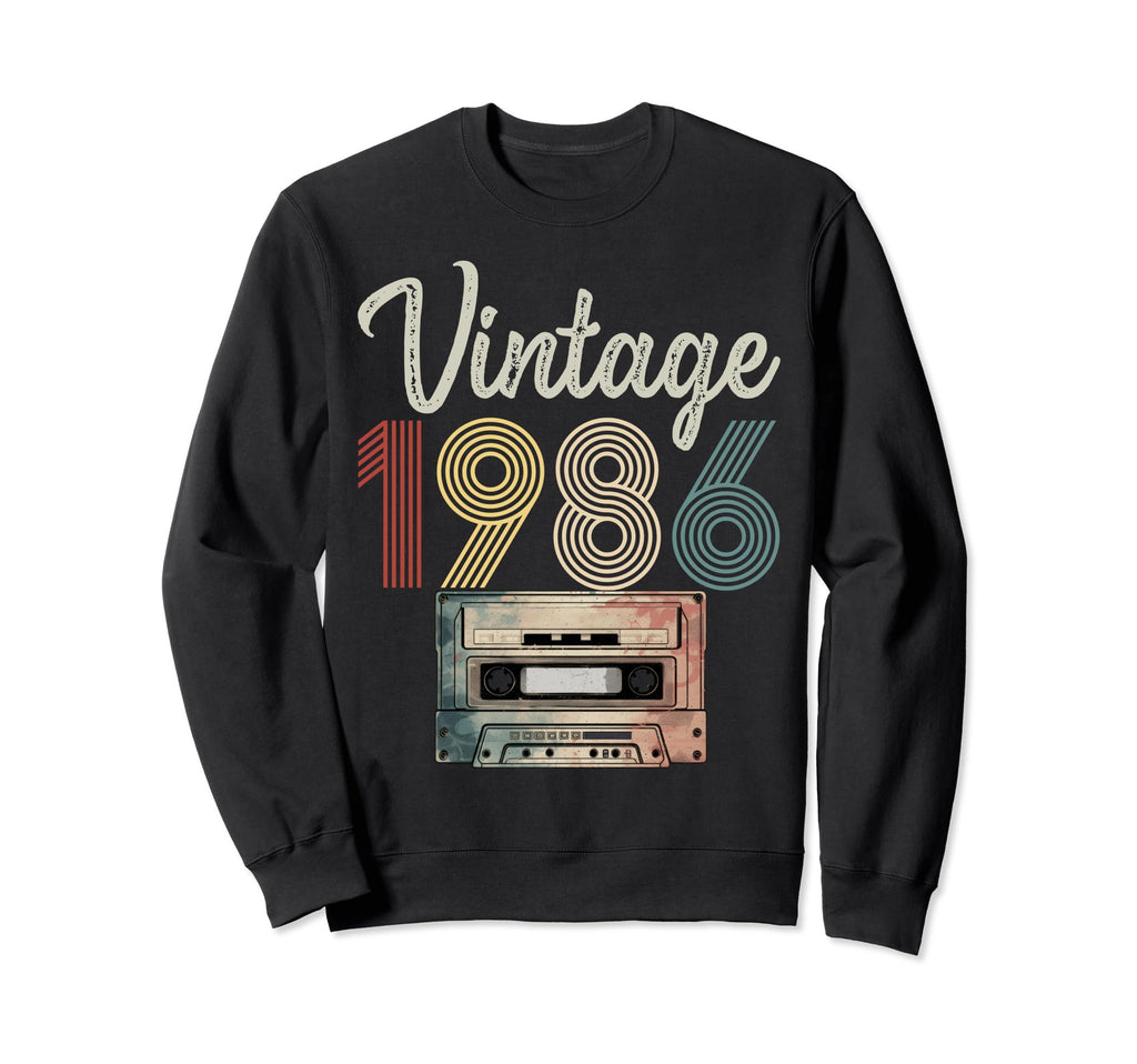 1986 Born 1986 Cassette Tape Birthday Sweatshirt - Unique Graphic Unisex - T-Shirt, Sweatshirt, Hoodie