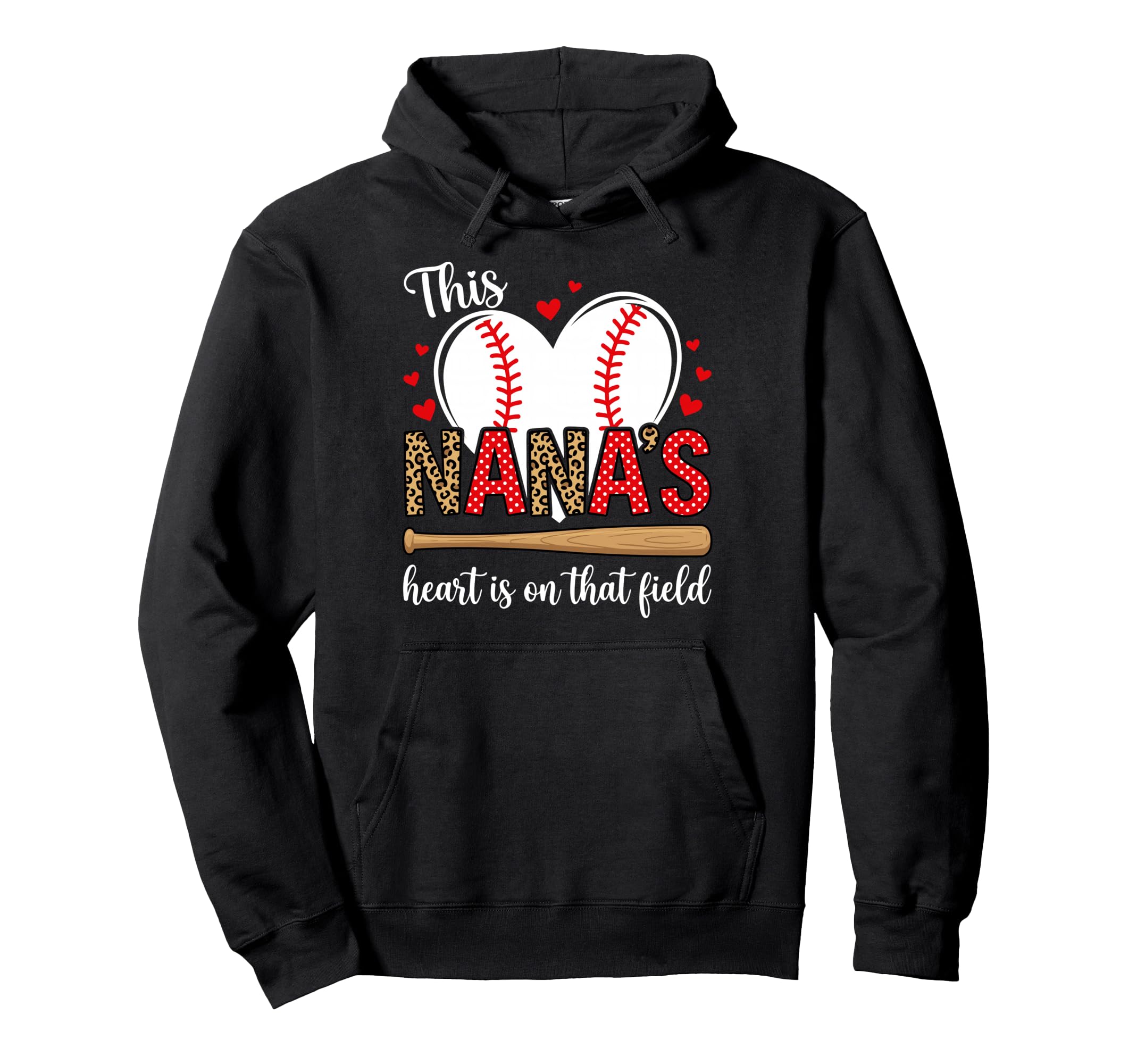 Nanas Baseball Field Leopard Polka Dot Hoodie - Novelty Apparel for Adults - T-Shirt, Sweatshirt, Hoodie