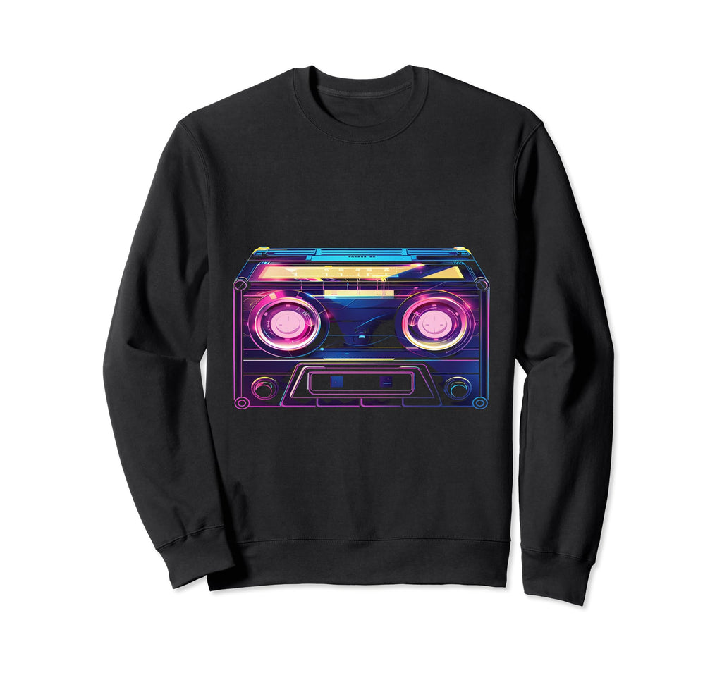Neon Cassette Tape Gift Hoodie - Fun Novelty Design Unisex - T-Shirt, Sweatshirt, Hoodie